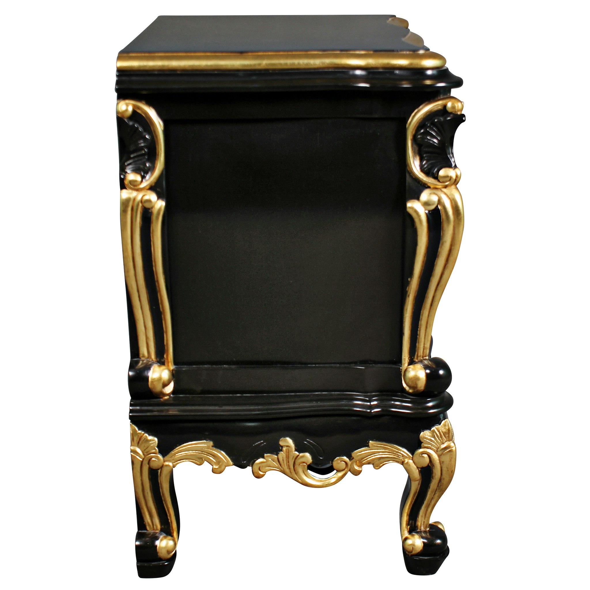 Toscano - Viennese Rococo Nightstand Side Table in  Mahogany
