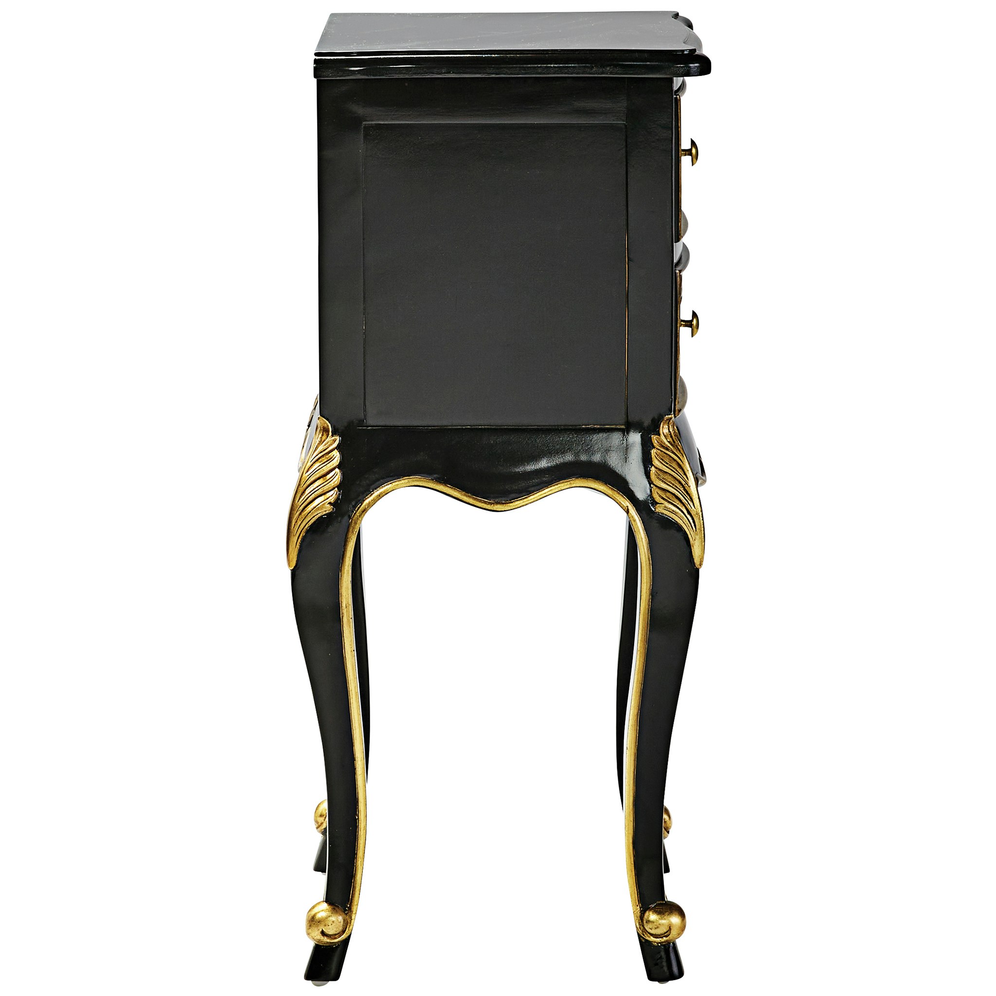 Toscano - Princess Josephine French Baroque Petite Bedside Table in Mahogany