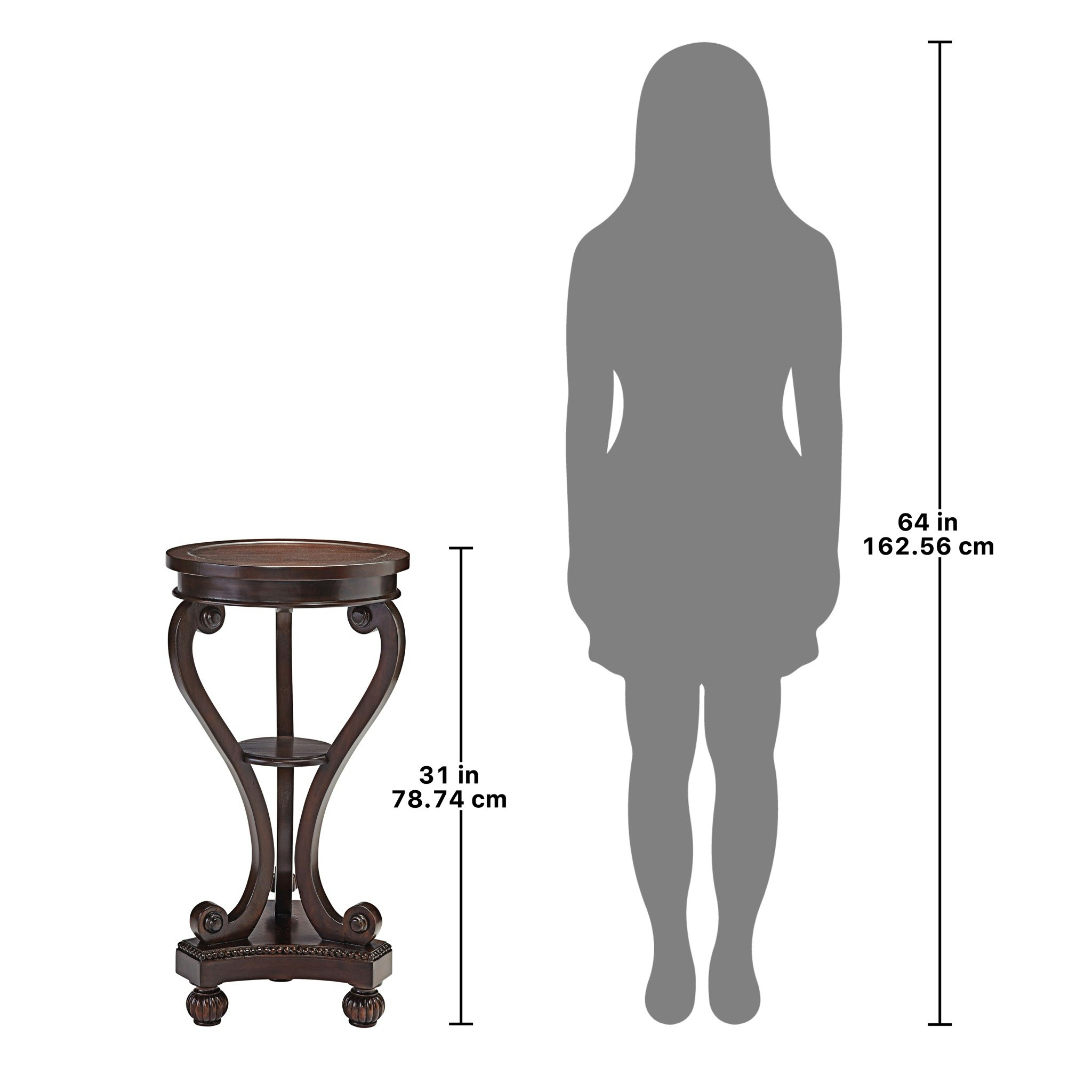 Toscano - Juliet Serpentine Pedestal Table in Walnut, Mahogany