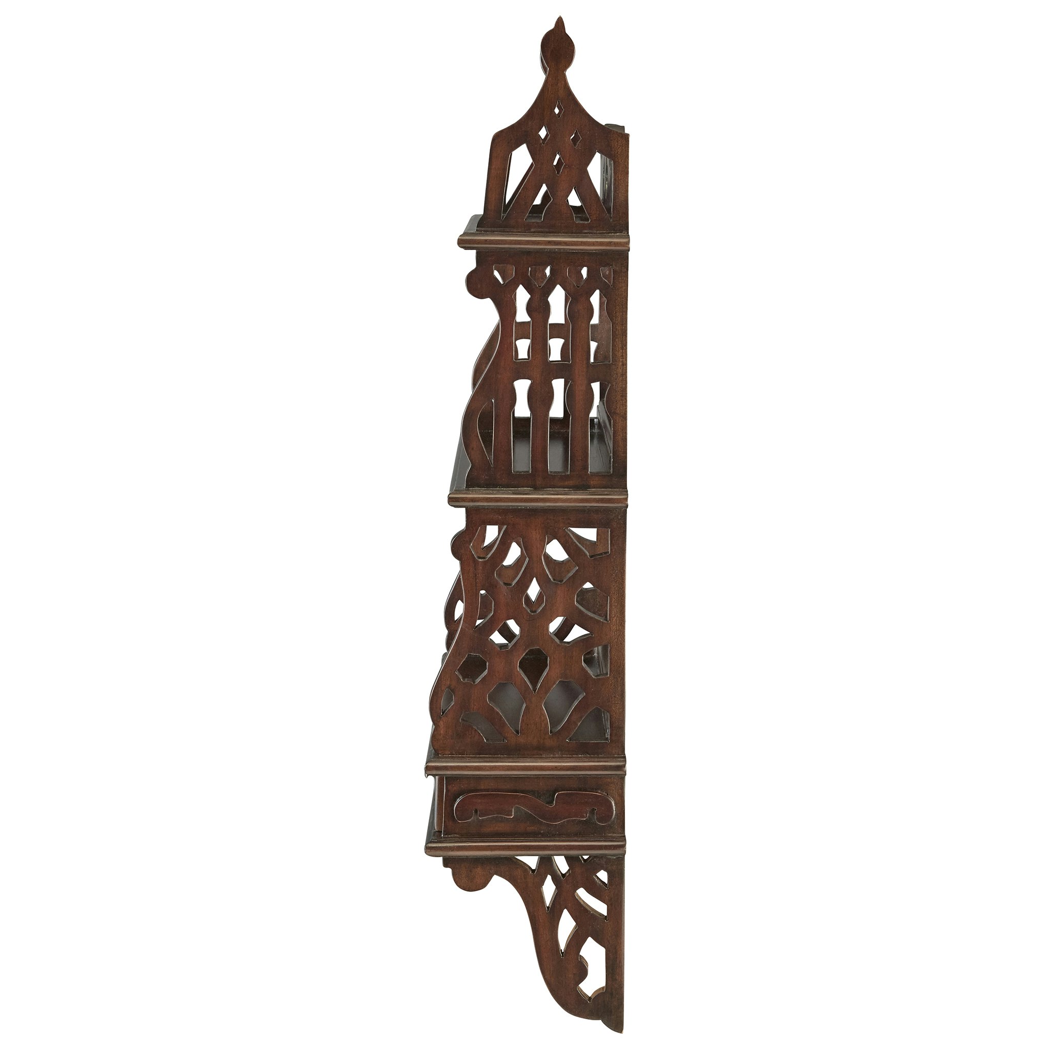 Toscano - Chinese Chippendale-Style Curio Shelves in Walnut, Mahogany