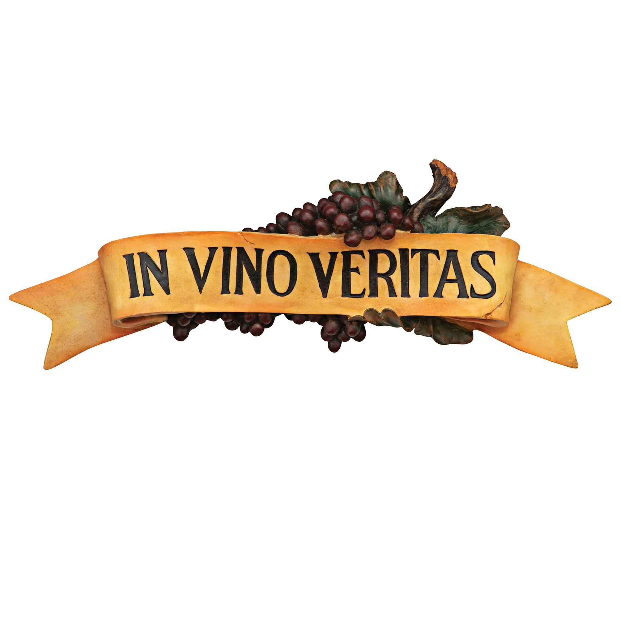 Toscano - In Vino Veritas Italian Sign Grape Wall Sculpture