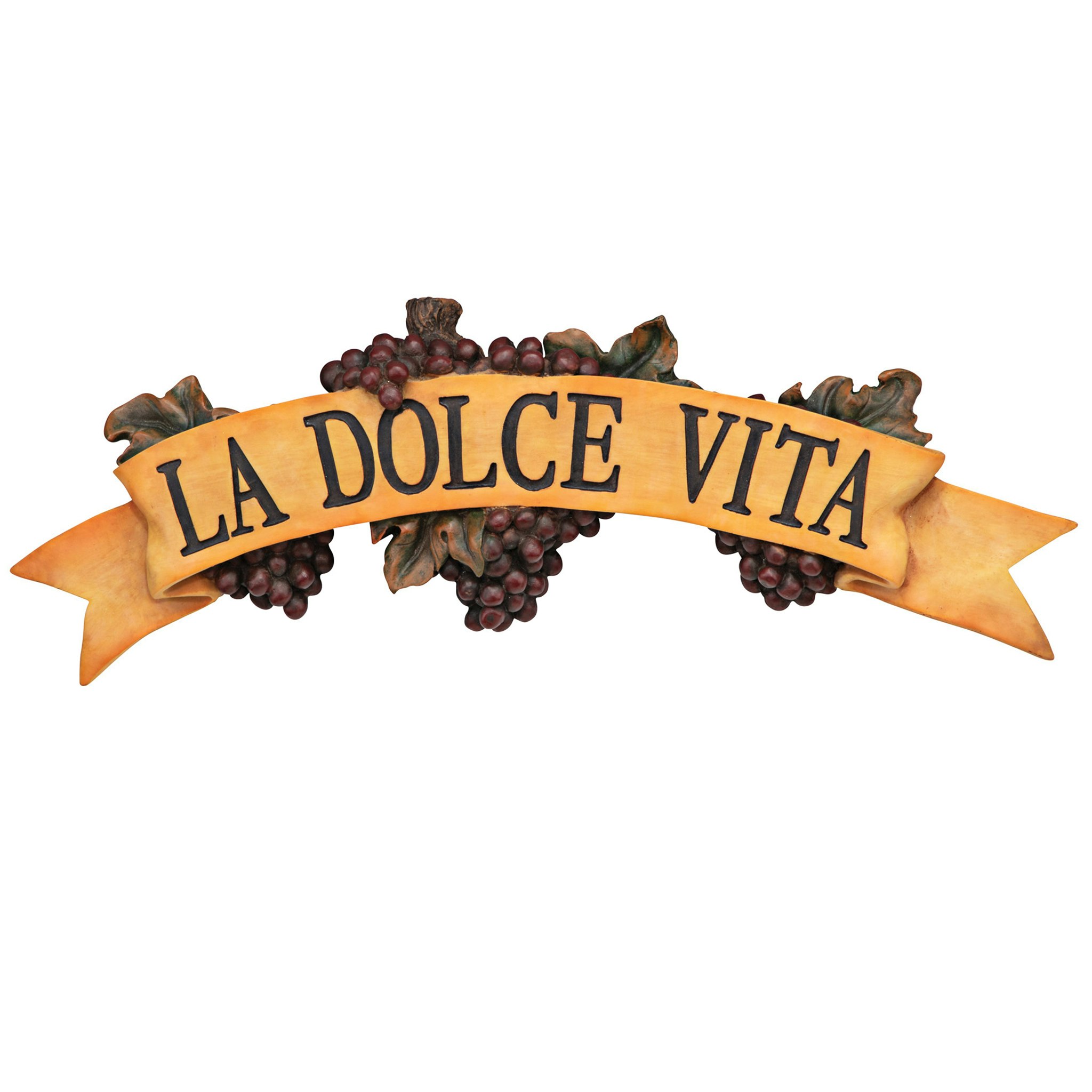 Toscano - La Dolce Vita Italian Sign Grape Wall Sculpture
