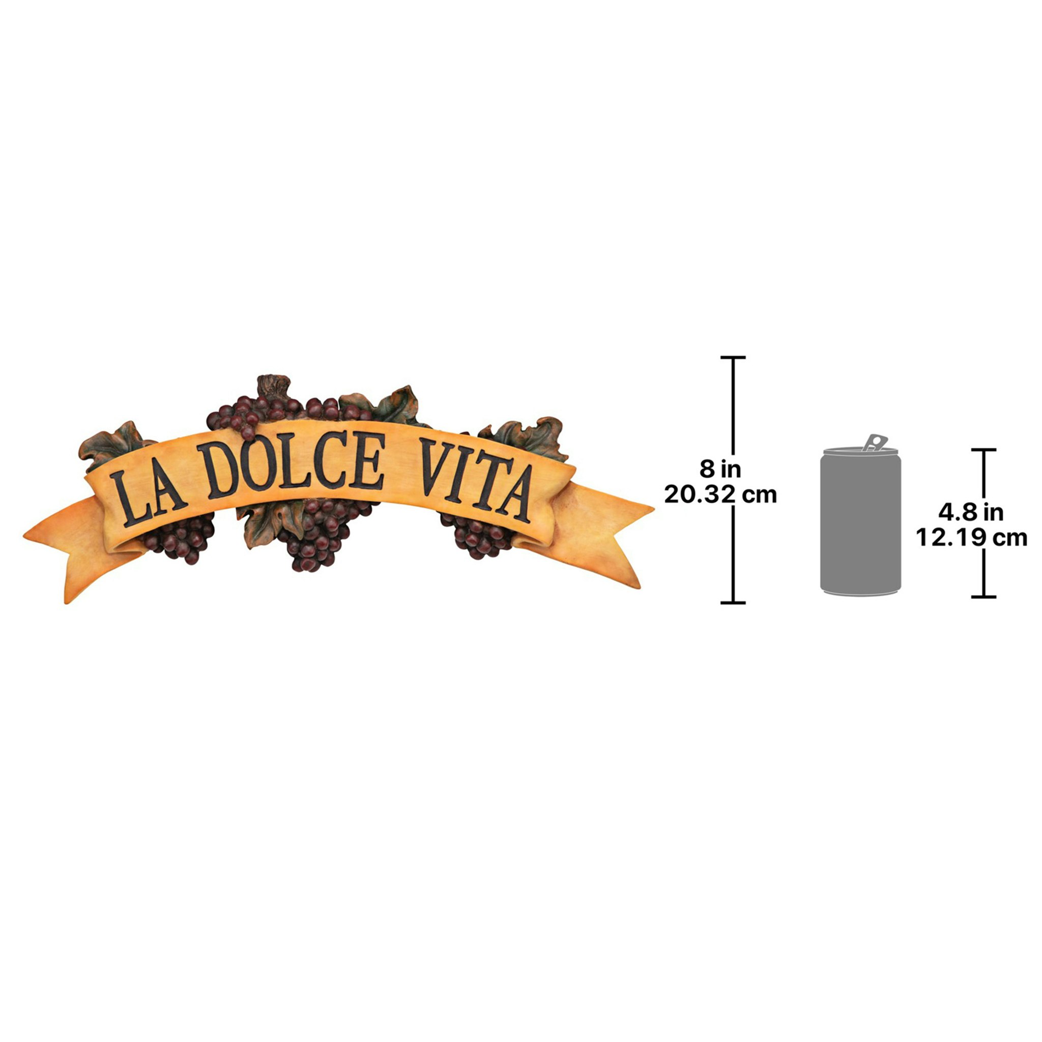 Toscano - La Dolce Vita Italian Sign Grape Wall Sculpture