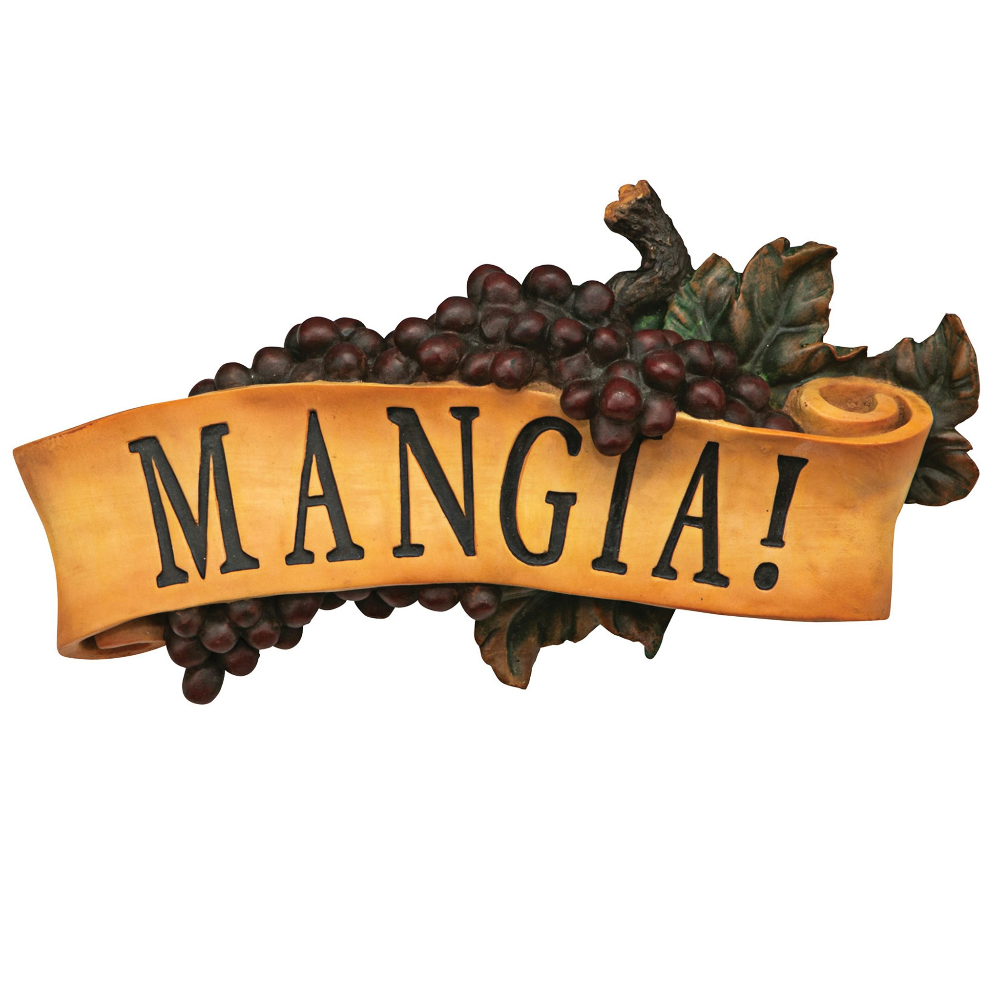 Toscano - Mangia Italian Signs Grape Wall Sculpture