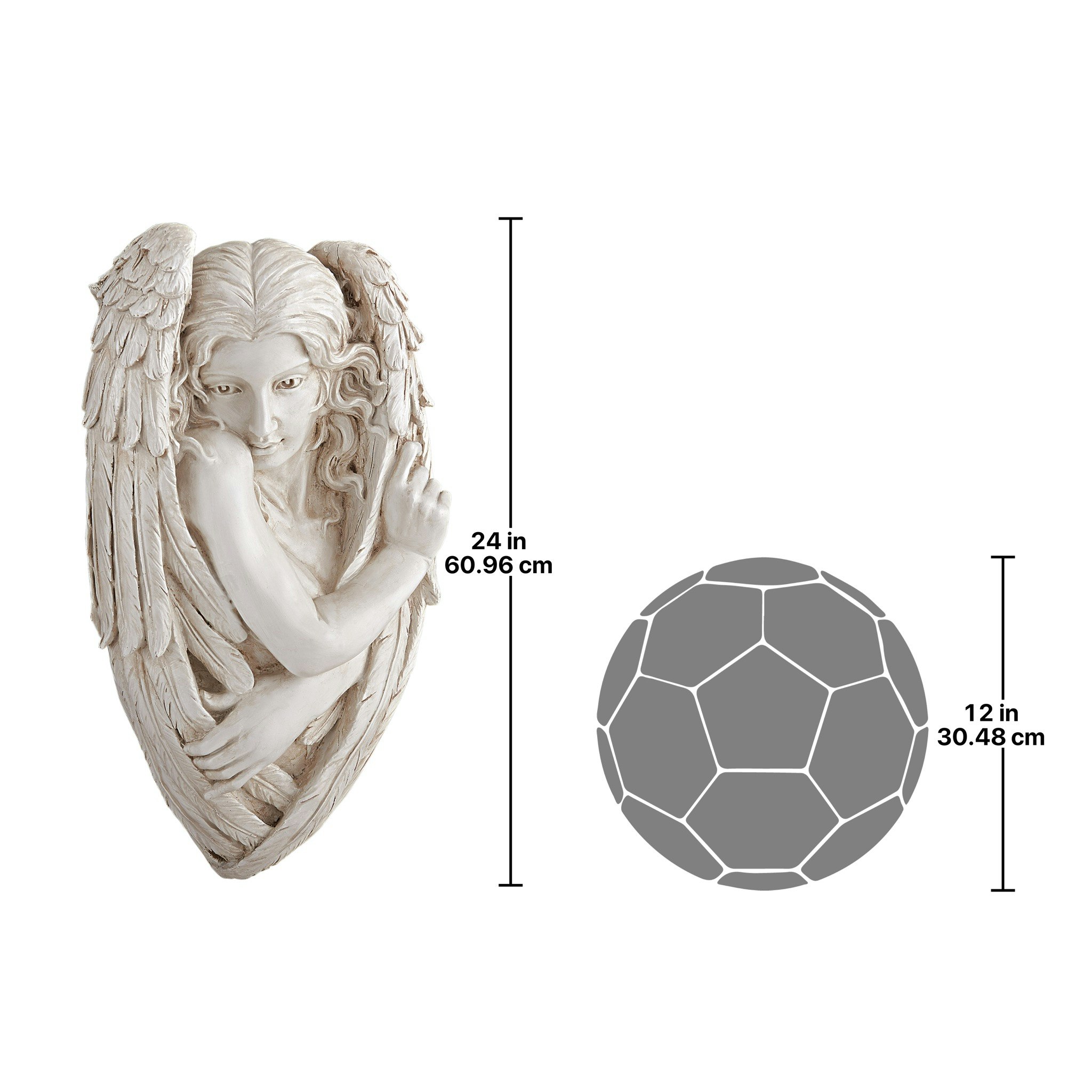 Toscano - Tristan the Timid Angel Wall Sculpture
