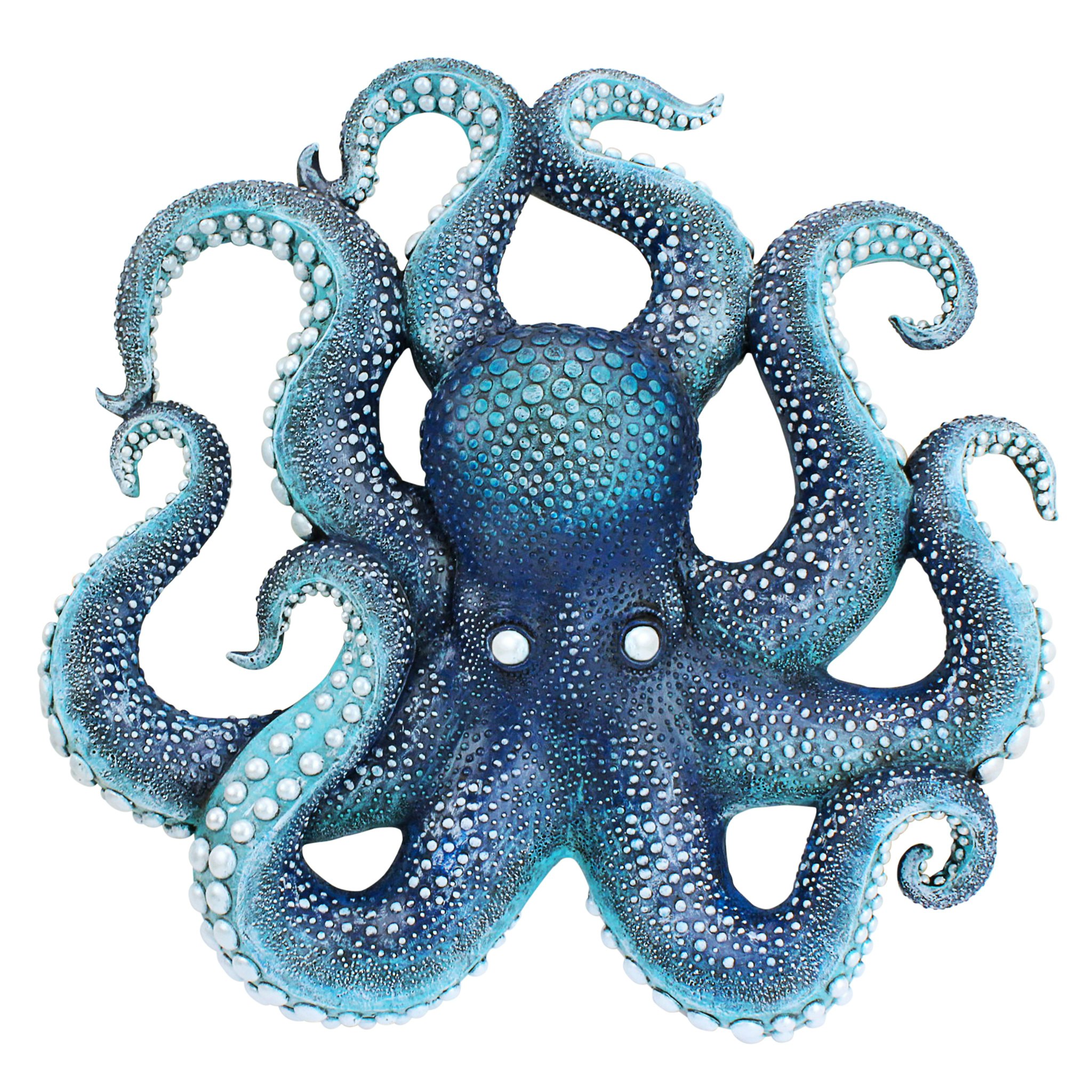 Toscano - Deadly Blue Octopus of the Coral Reef Wall Sculpture