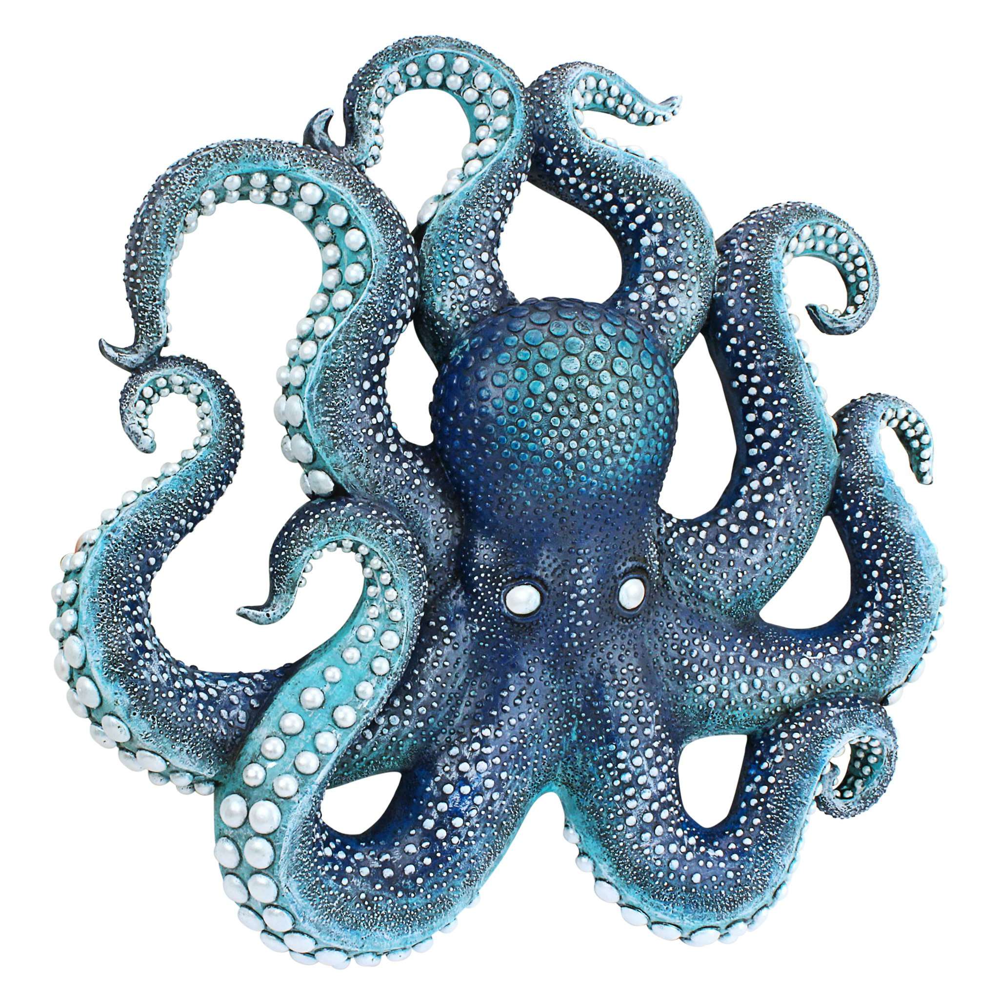 Toscano - Deadly Blue Octopus of the Coral Reef Wall Sculpture