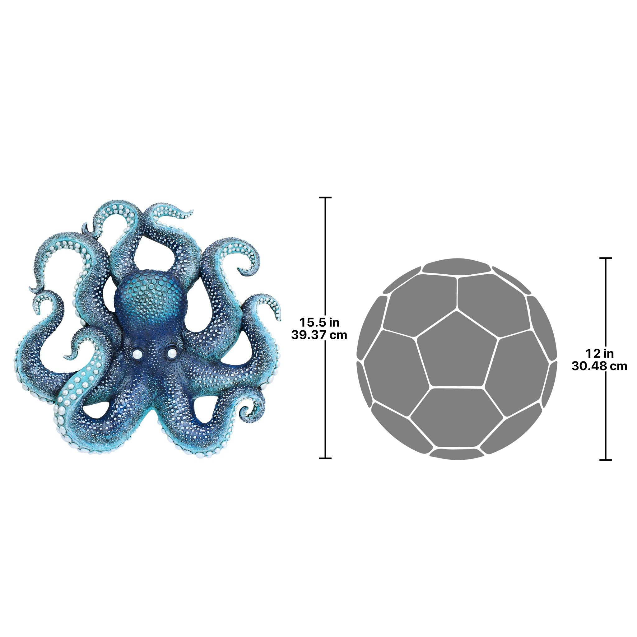 Toscano - Deadly Blue Octopus of the Coral Reef Wall Sculpture