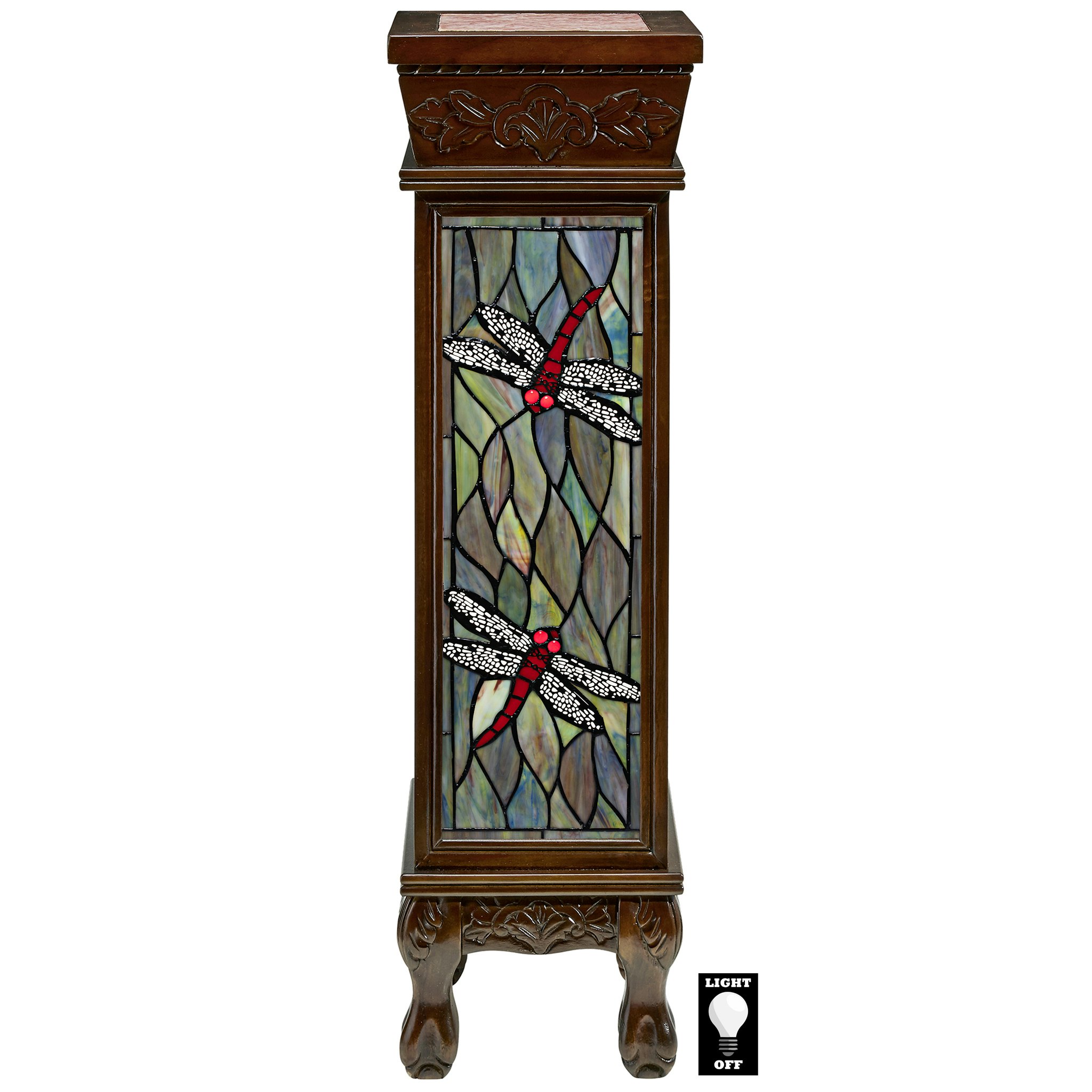 Toscano - Dragonfly Illuminated Hand-Crafted Pedestal