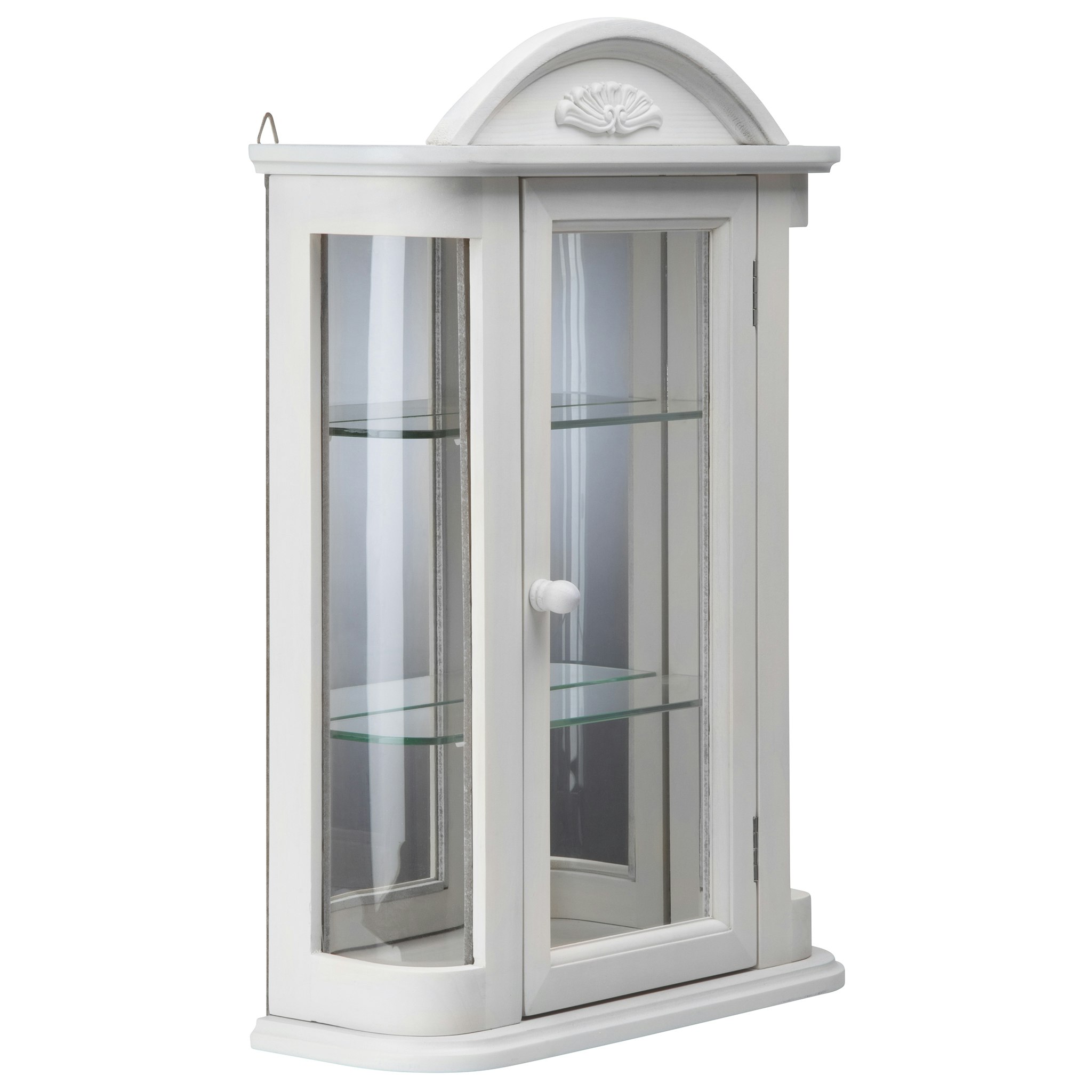 Toscano Rosedale Hardwood Wall Curio Cabinet - Lily White