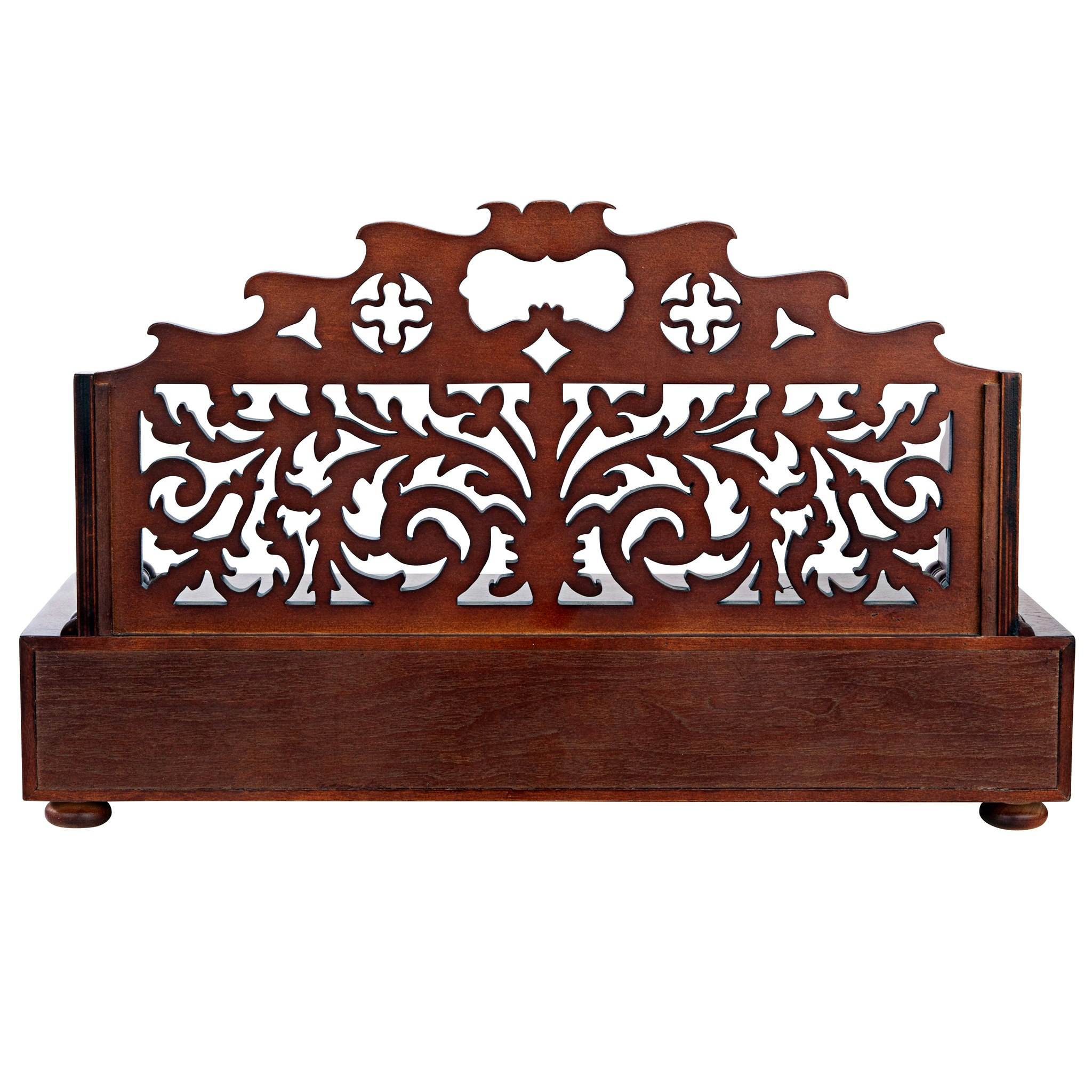 Toscano - Antiquarian Tracery Desktop Book Organizer in Walnut, Hardwood