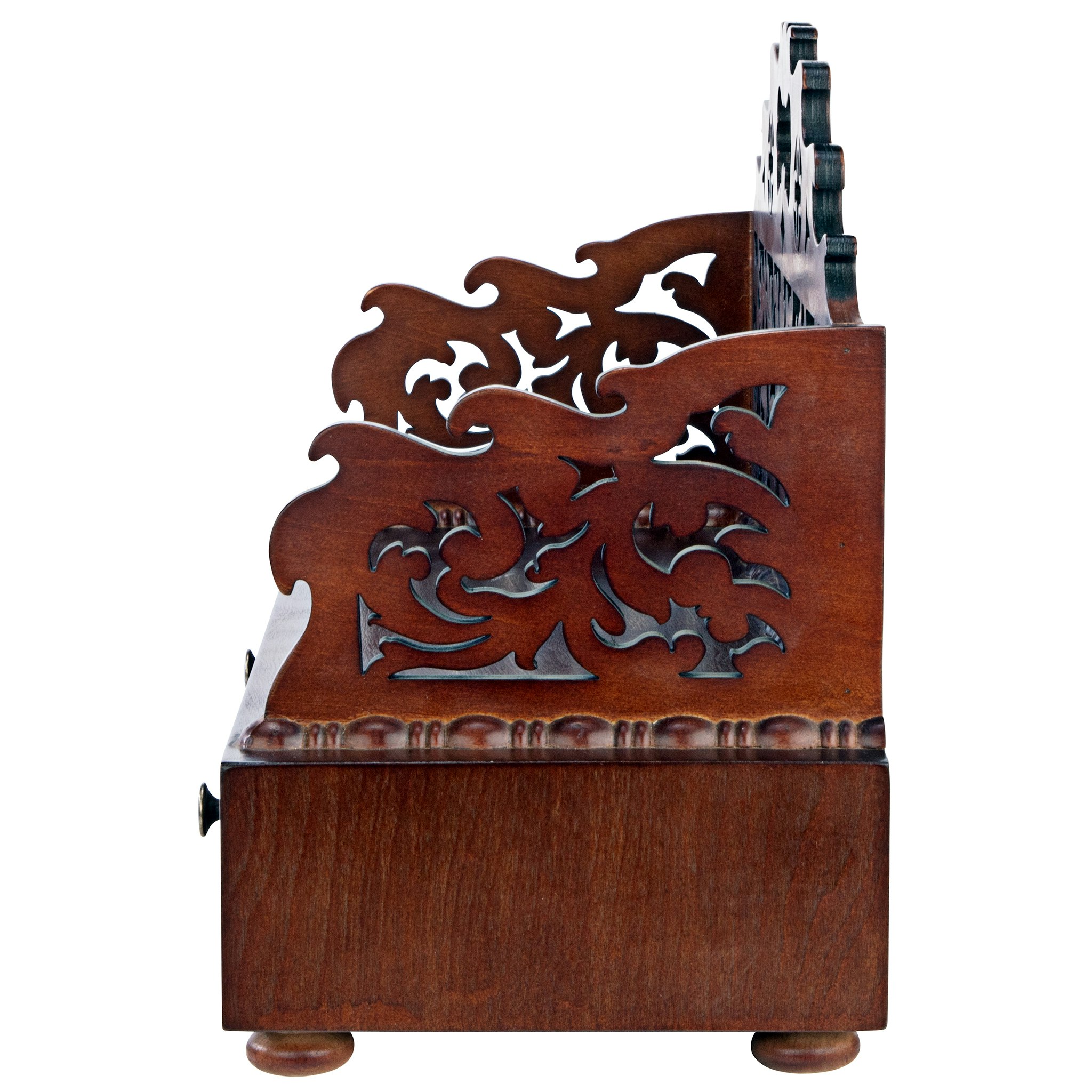 Toscano - Antiquarian Tracery Desktop Book Organizer in Walnut, Hardwood