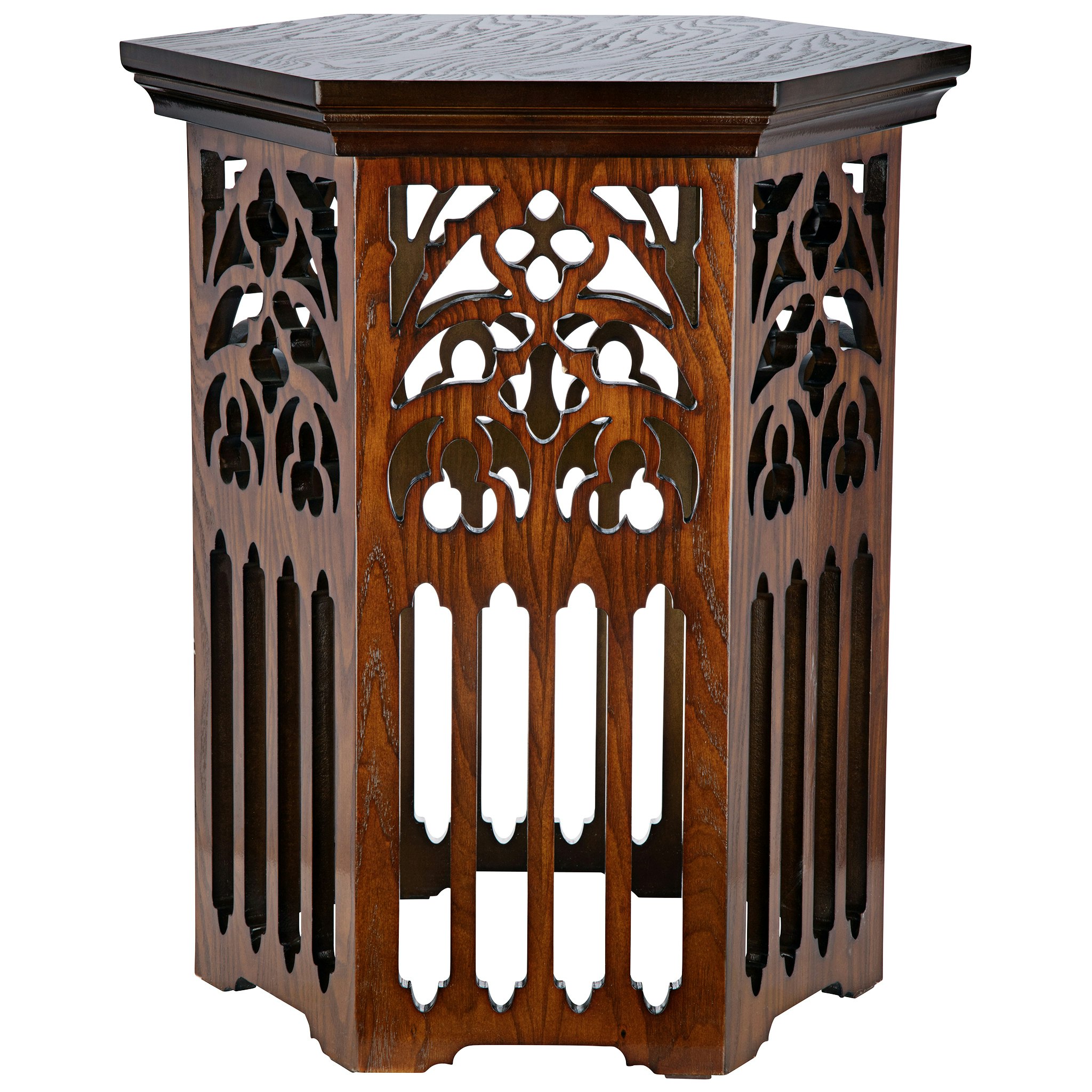 Toscano - Saint Thomas Aquinas Gothic Tracery Side Table in Hardwood