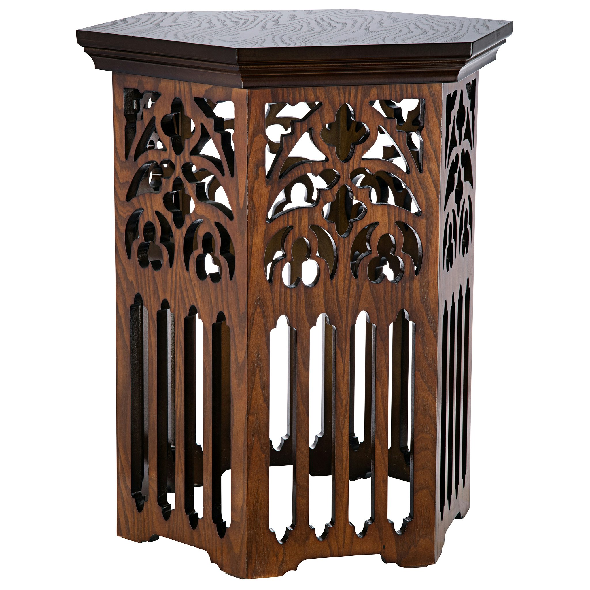 Toscano - Saint Thomas Aquinas Gothic Tracery Side Table in Hardwood