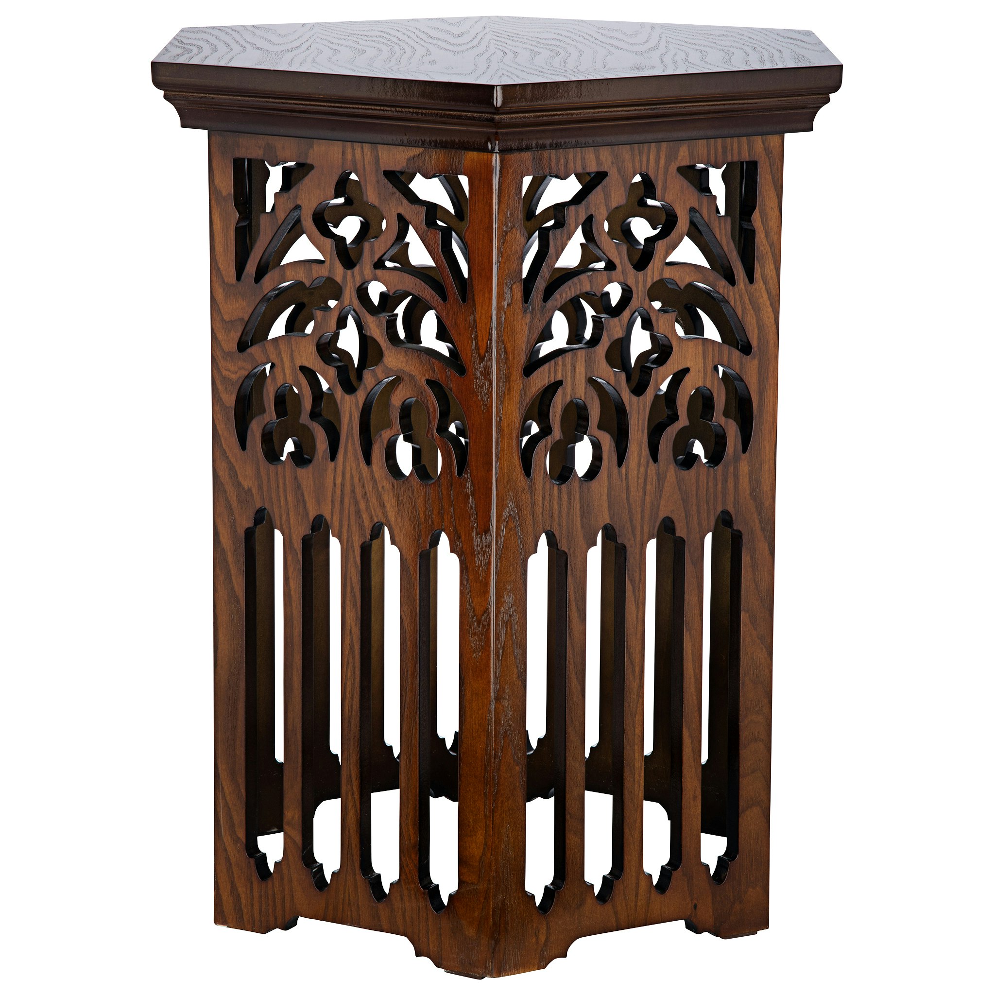 Toscano - Saint Thomas Aquinas Gothic Tracery Side Table in Hardwood