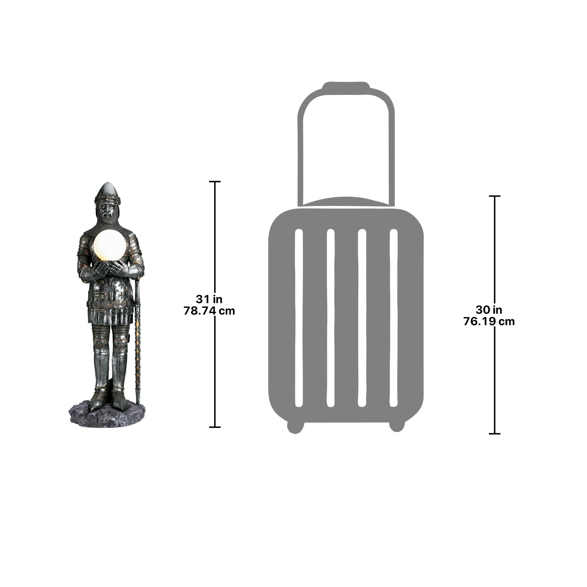 Toscano - Sir Percival Knight Illuminated Statue