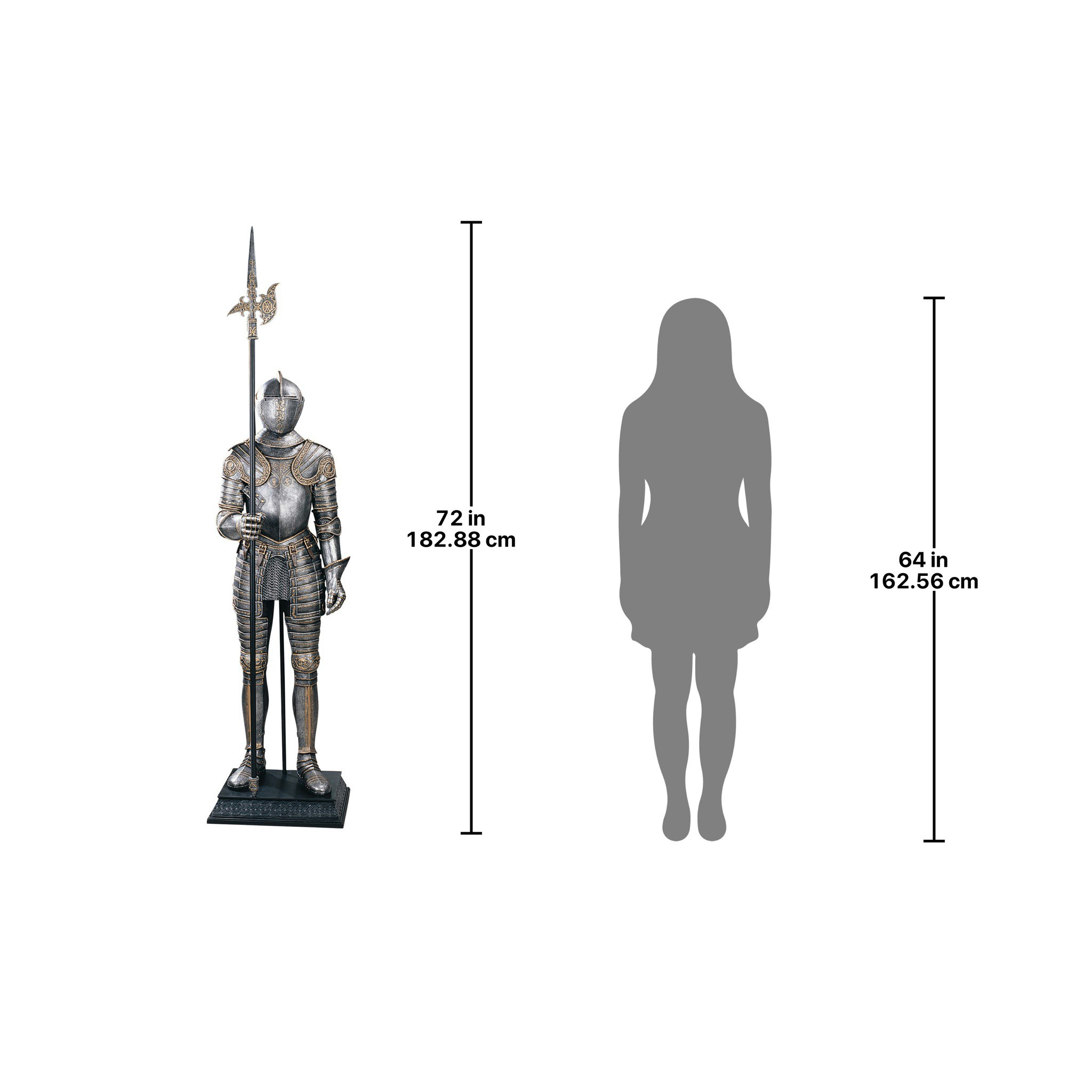 Toscano - 16th-Century Italian Armor Knight Statue with Halberd