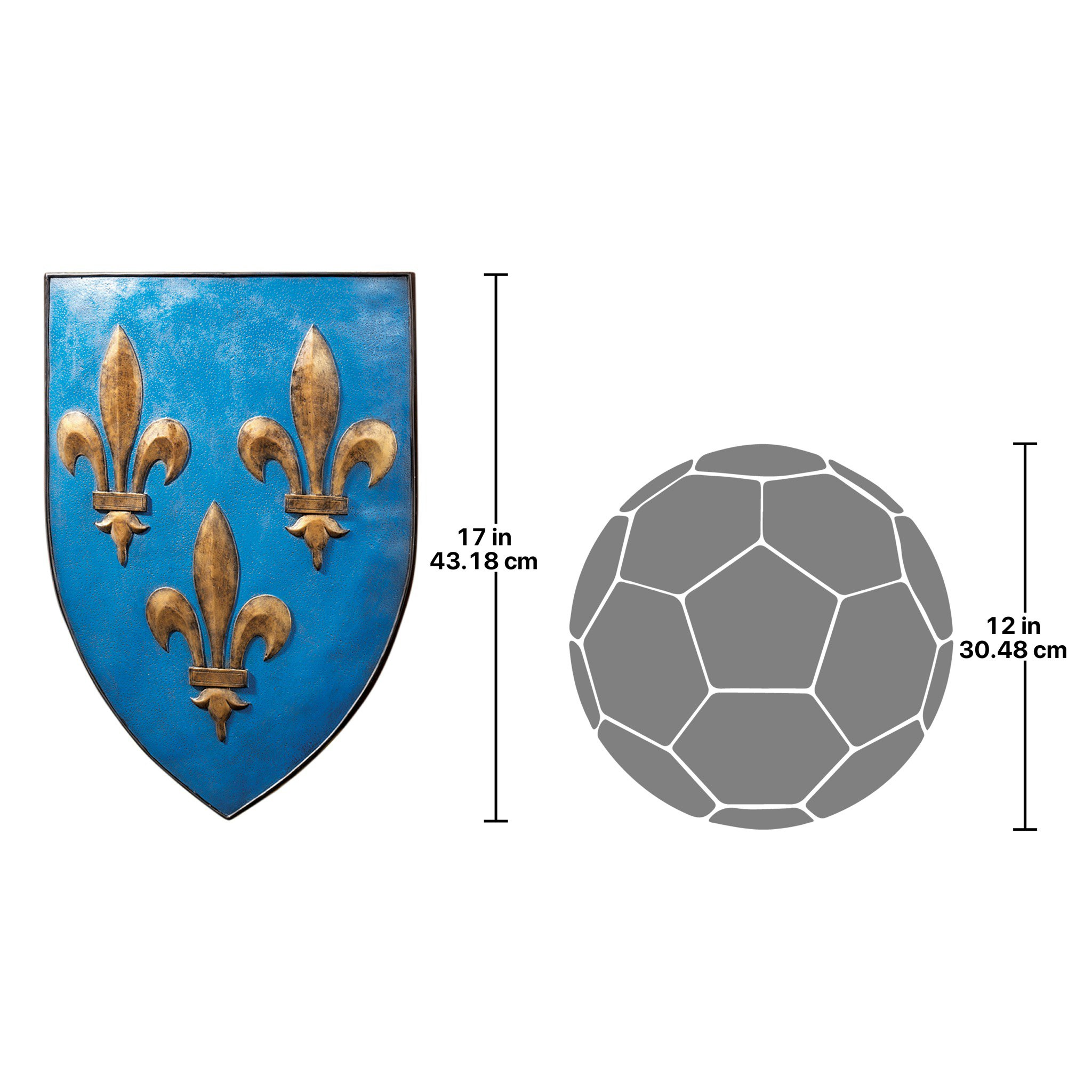 Toscano - Grand Arms of France Sculptural Wall Shield in Fleur-de-Lis