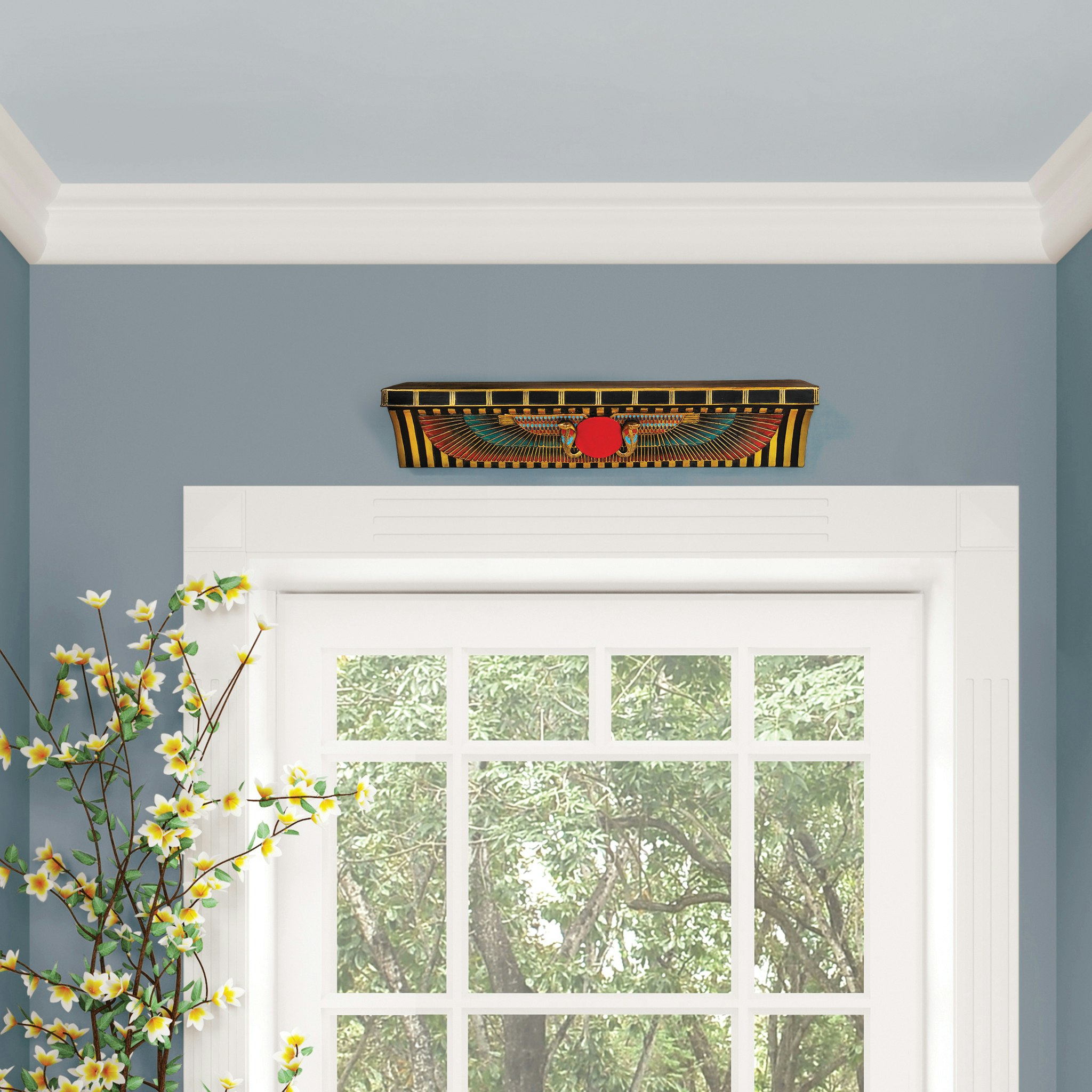 Toscano - Sacred Ur-Uatchi Ceremonial Offering Pediment Wall Shelf in Designer Resin