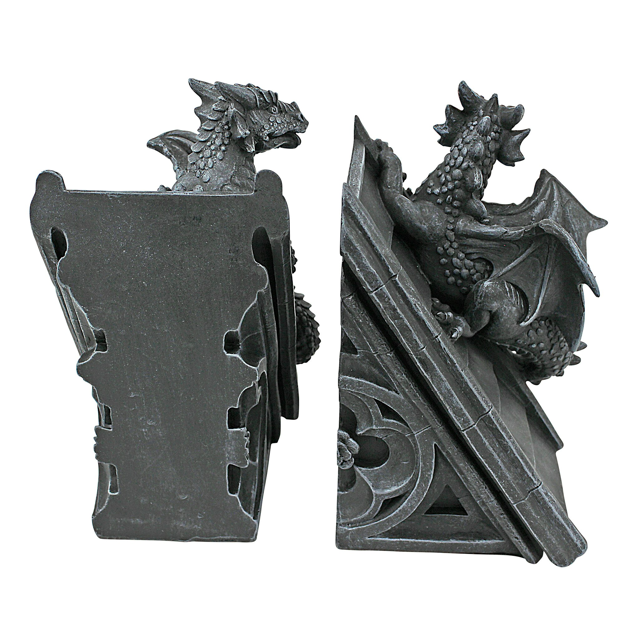 Toscano - Gothic Castle Dragons Sculptural Bookend Pair in Designer Resin