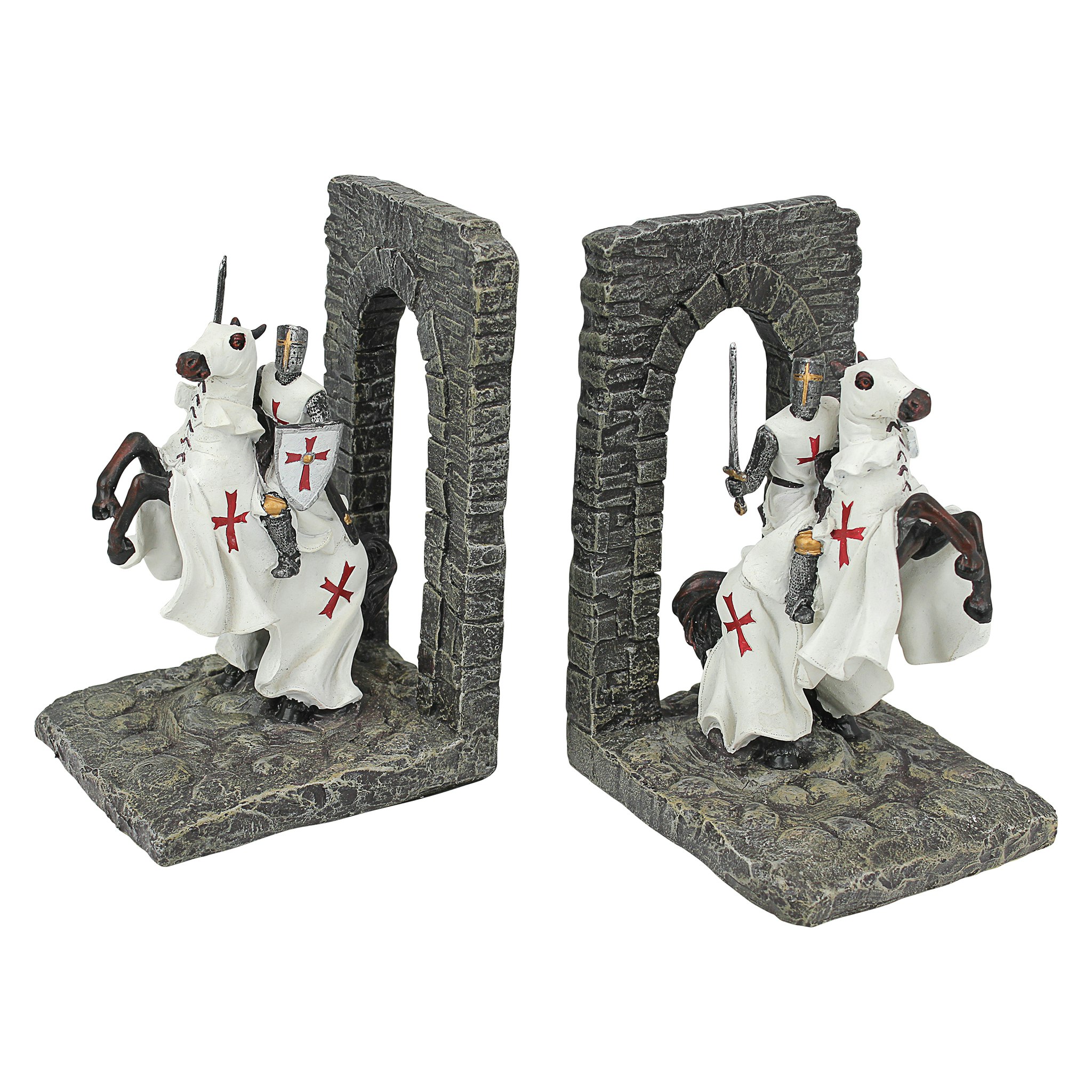 Toscano - Knights of the Digital Realm Sculptural Bookends Pair in Designer Resin