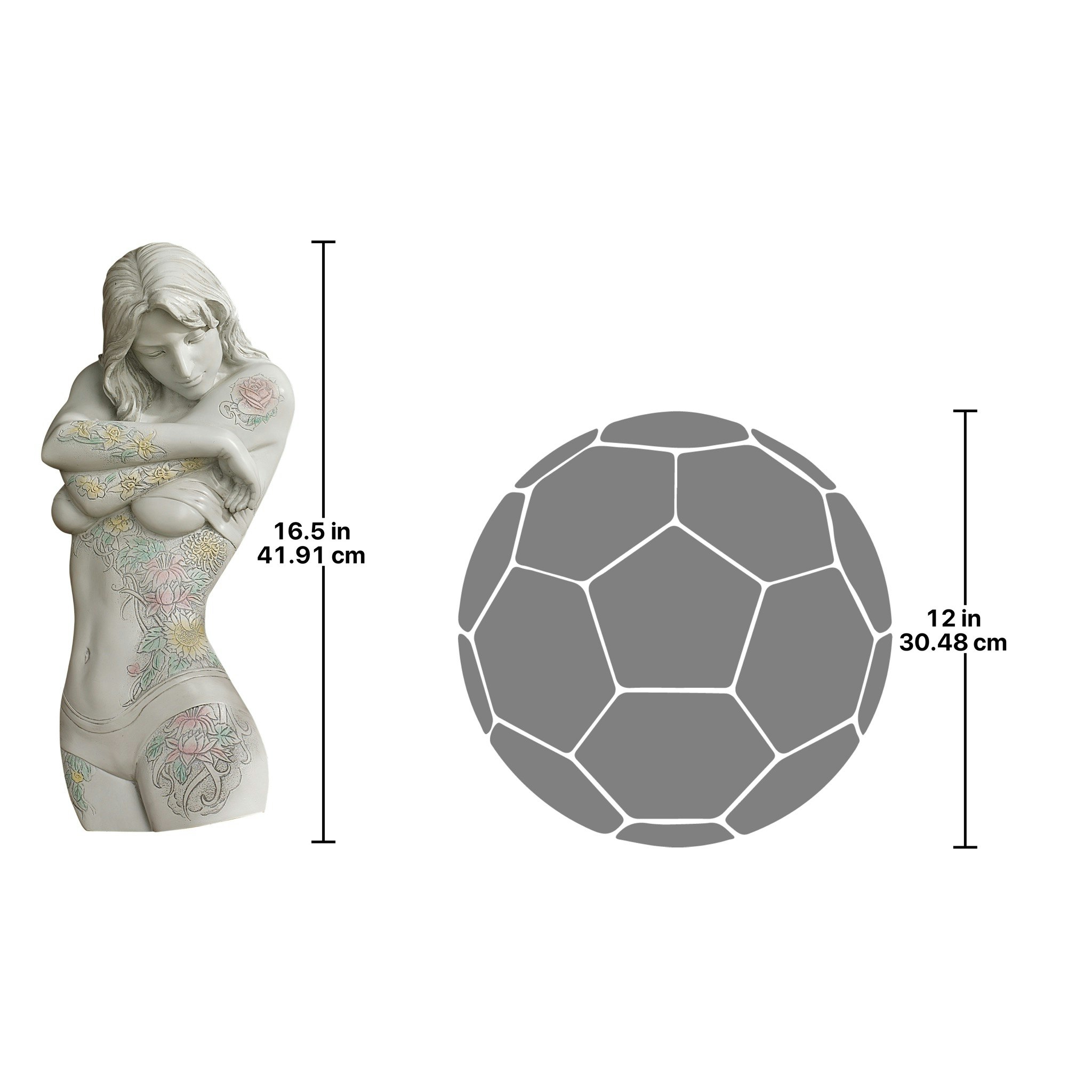 Toscano - Tattoo Temptation Nude Female Wall Sculpture in Floral Seduction