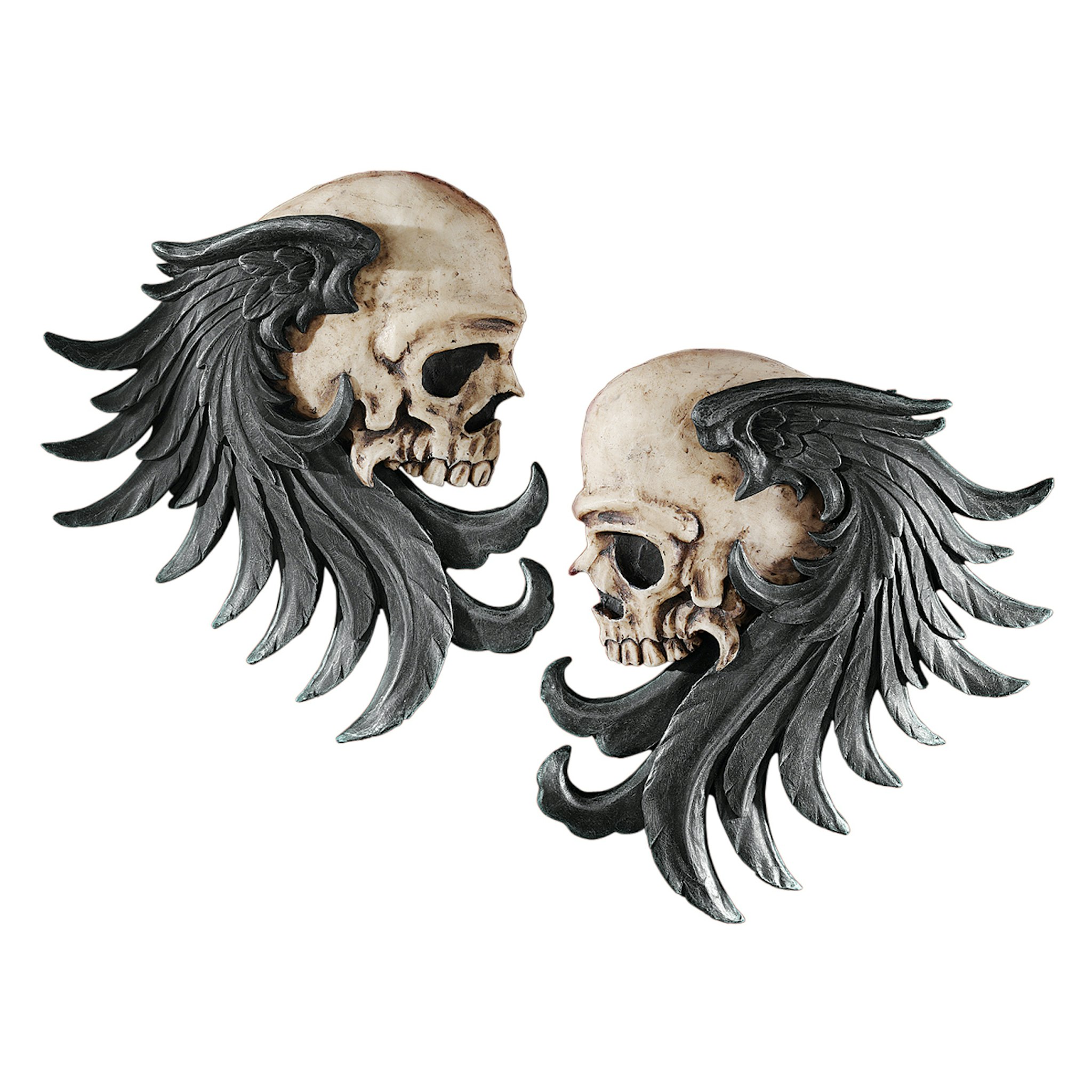 Toscano - Bad to the Bones Winged Skull Sentinel Wall Sculpture
