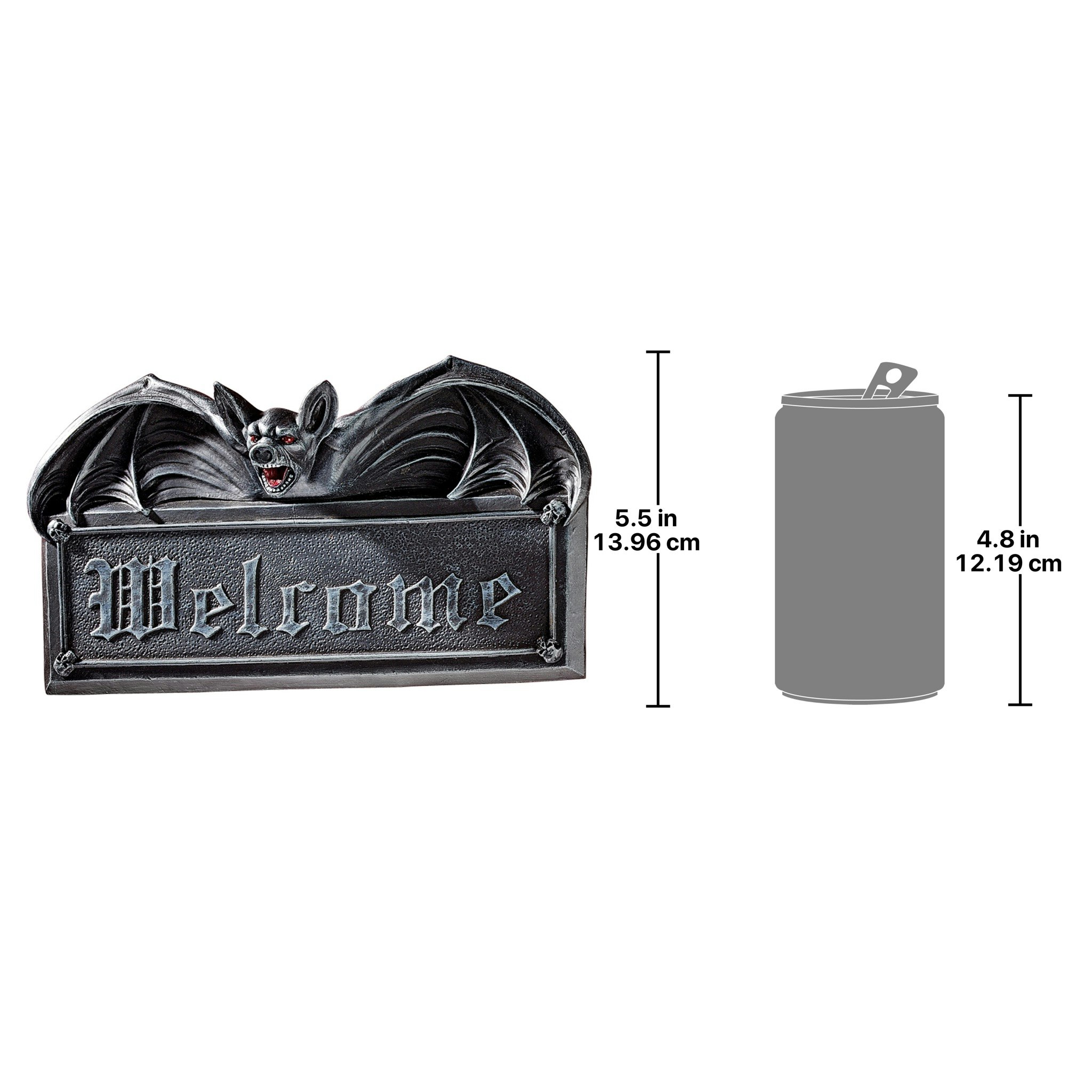 Toscano - Vampire Bat Welcome Sign Wall Sculpture