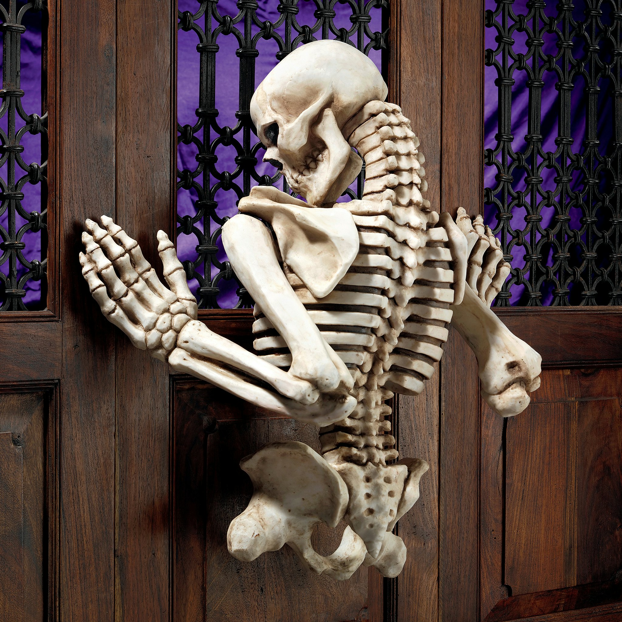 Toscano - Ascending Evil Climbing Skeleton Wall Sculpture