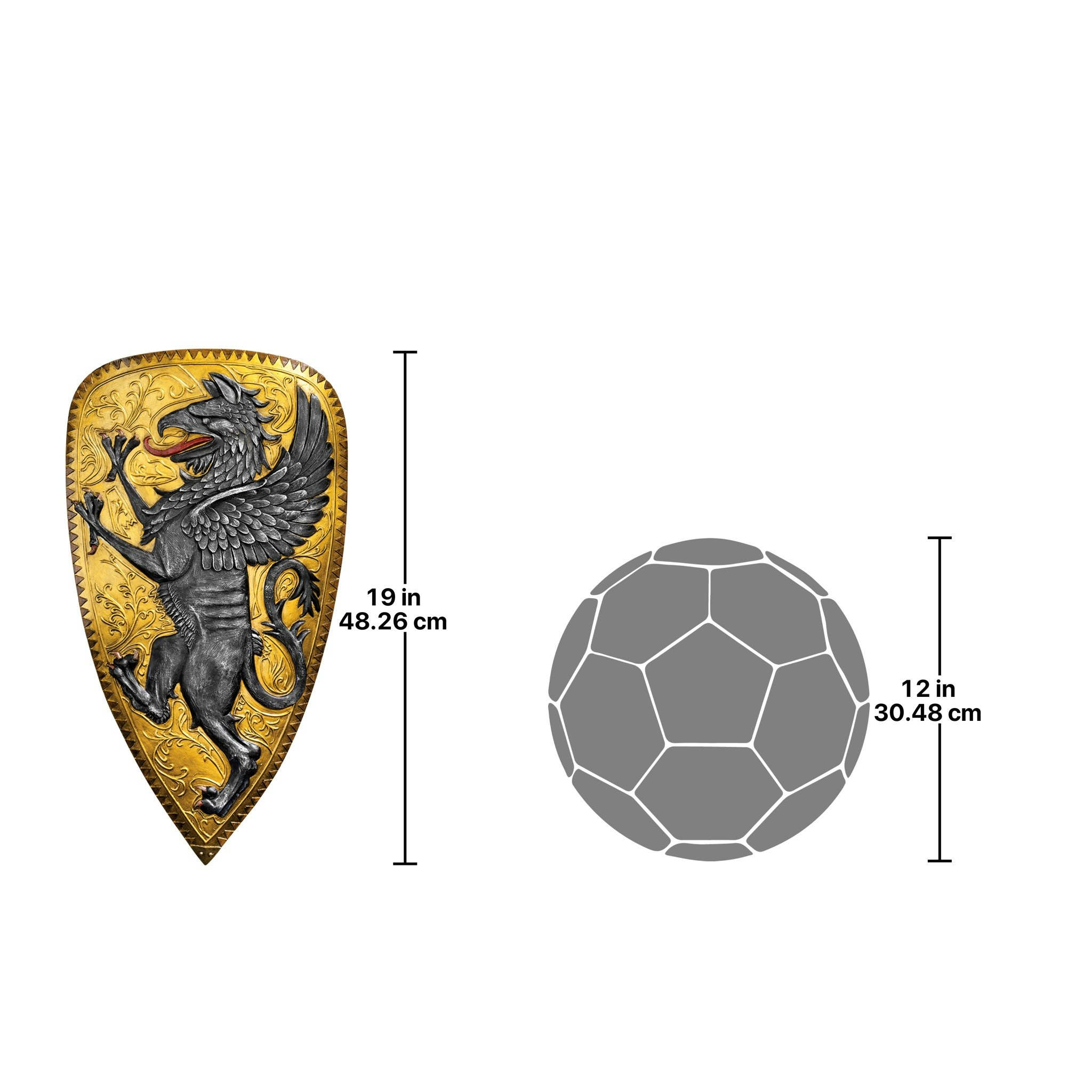 Toscano - Villani Florence Gothic Griffin Shield Wall Sculpture