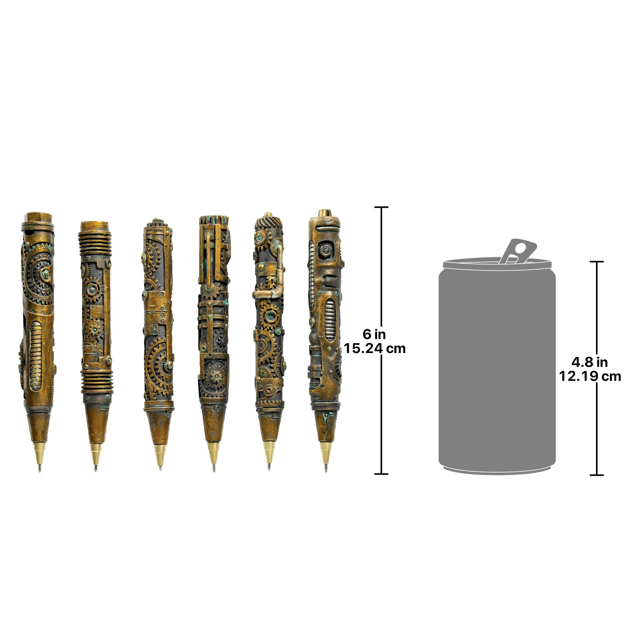 Toscano - Set of Industrial Steampunk Sculptural Ink Transport Pens