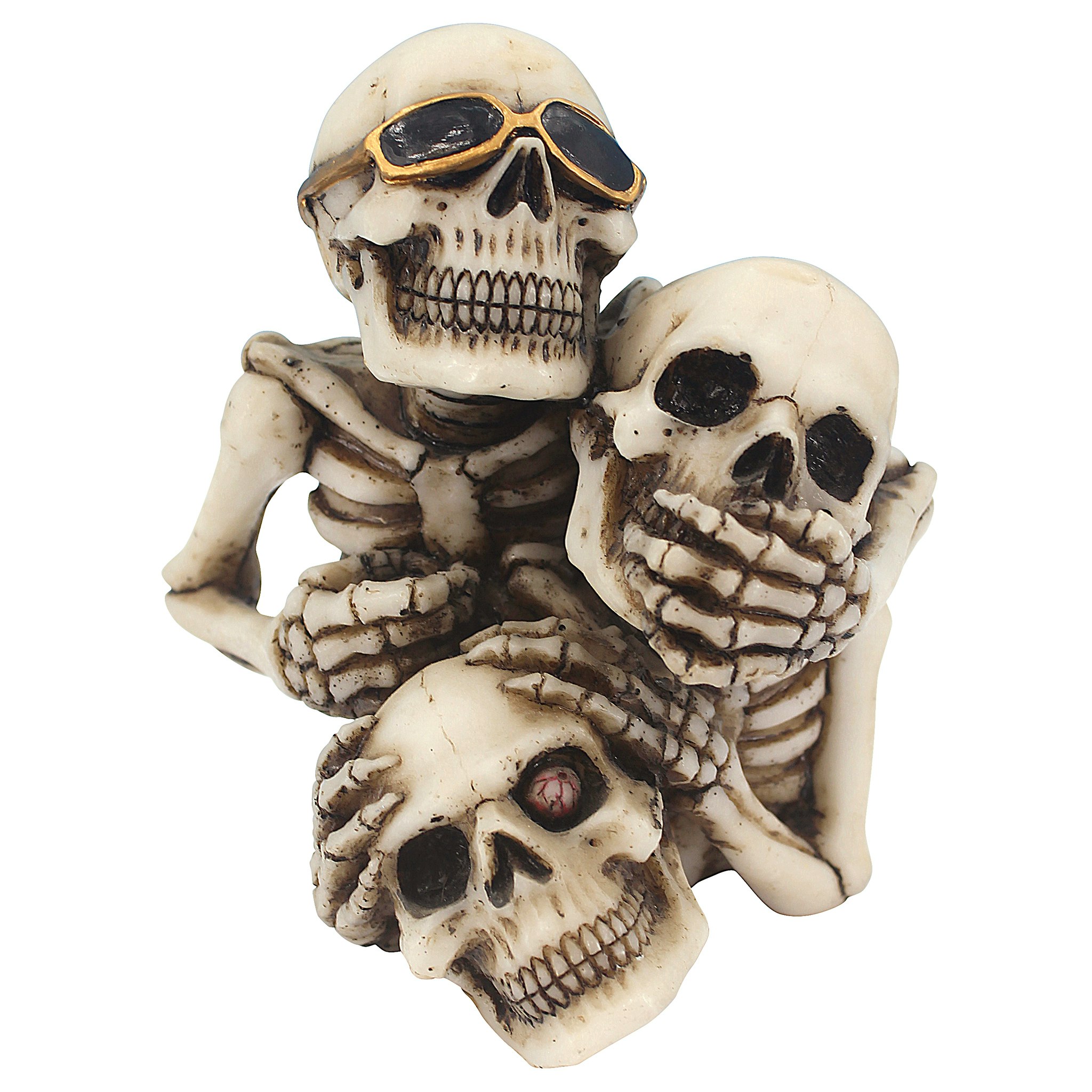 Toscano - See Hear Speak No Evil Skeleton Buddies Pencil Holder