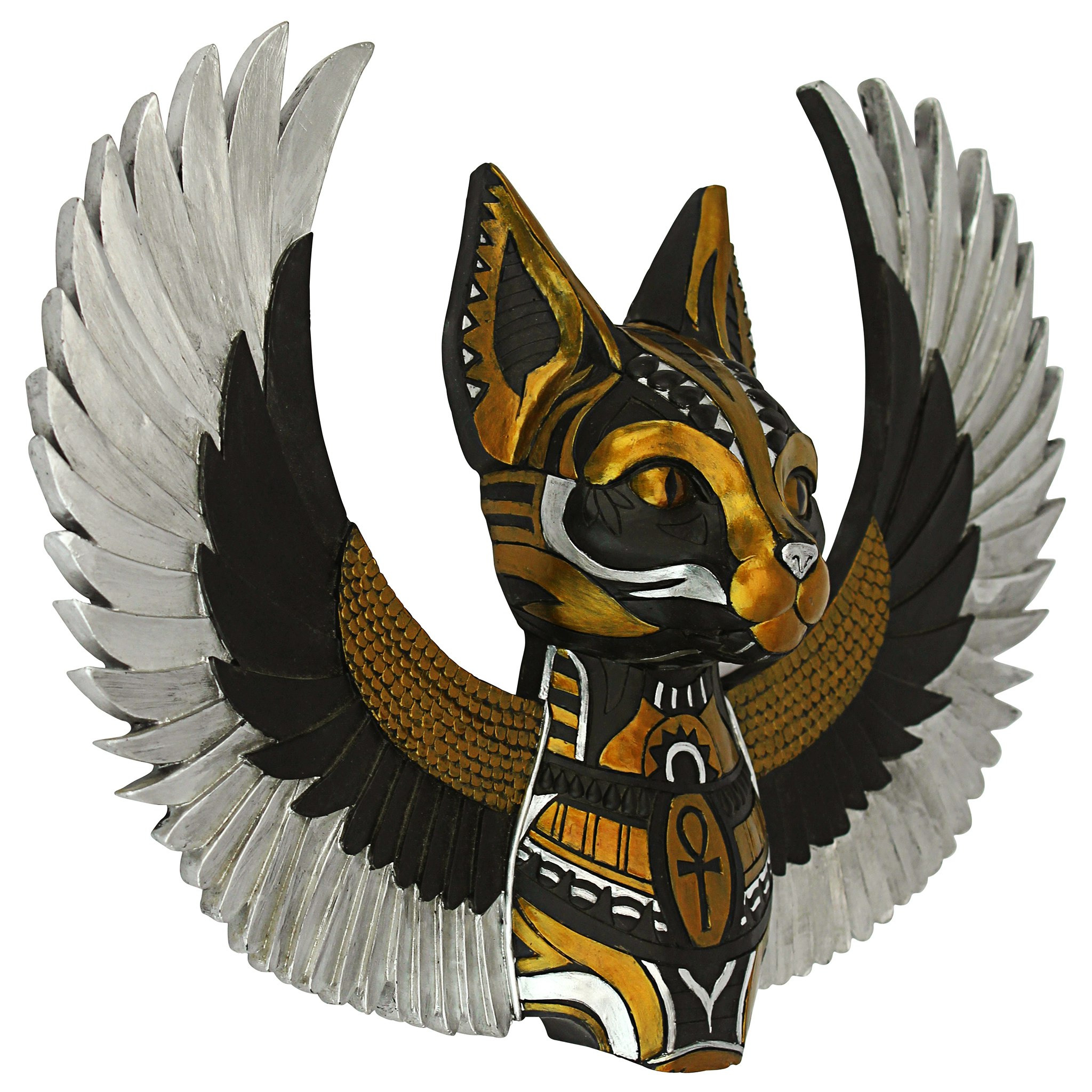 Toscano - Goddess Bastet, Winged Protector of the People Cat Wall Sculpture