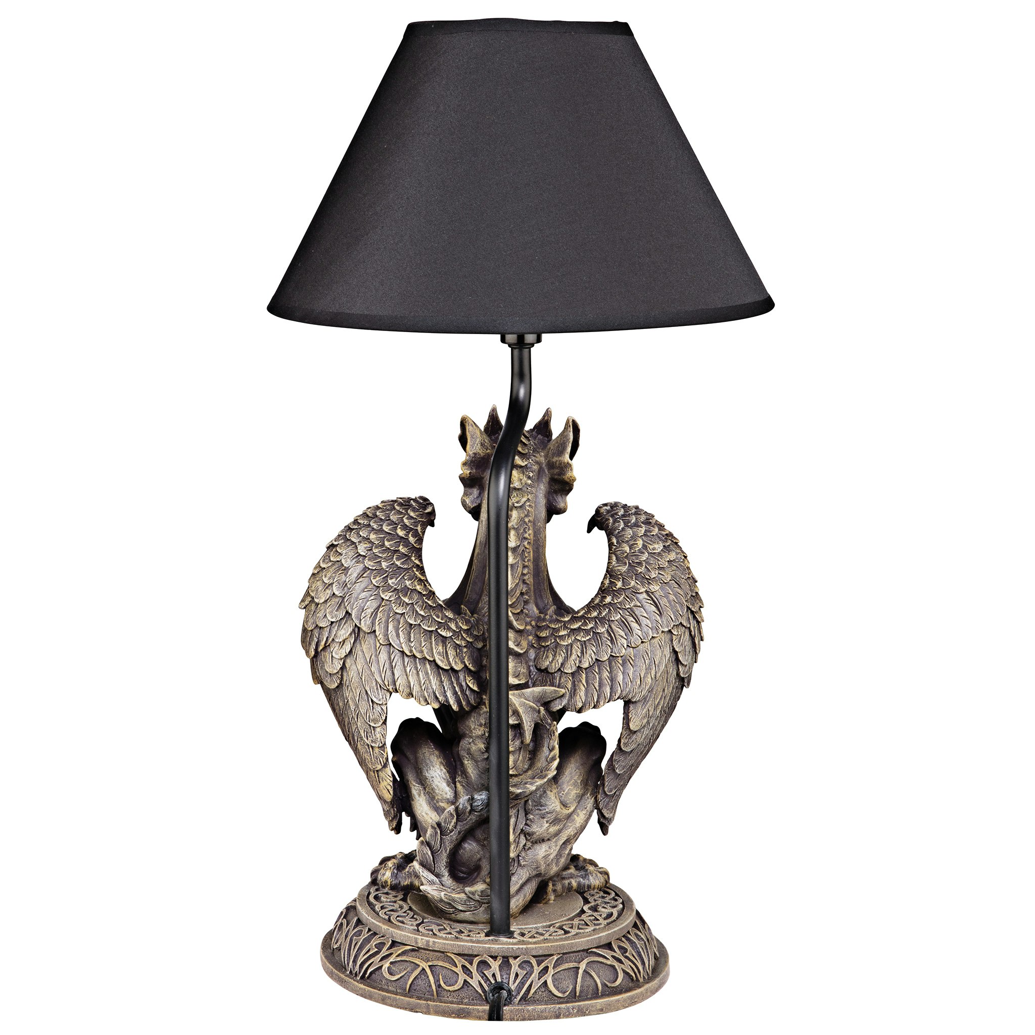Toscano - Boden the Gothic Gargoyle Sculptural Table Lamp in Gothic Stone, Designer Resin