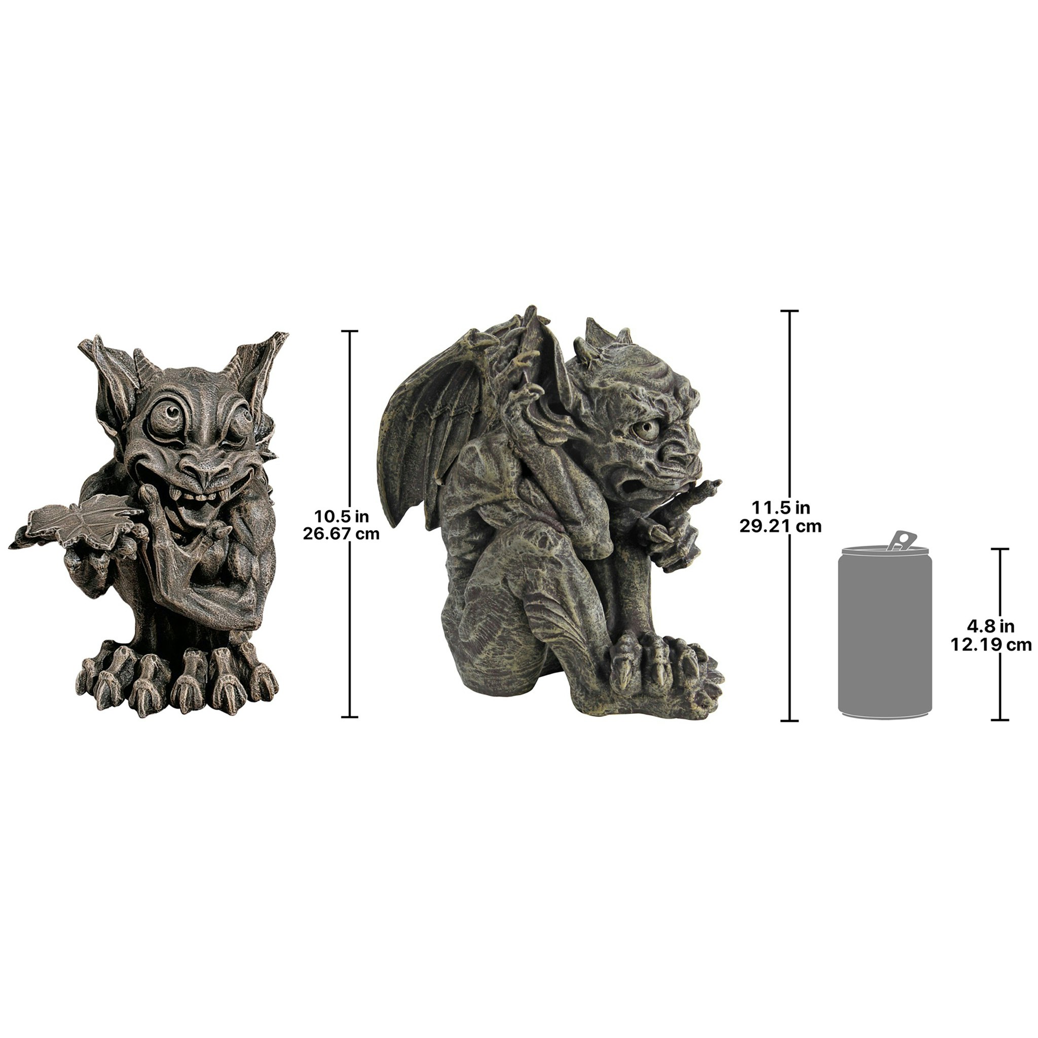 Toscano - Set of 2 Babble and Whisper the Gothic Gargoyle Statues