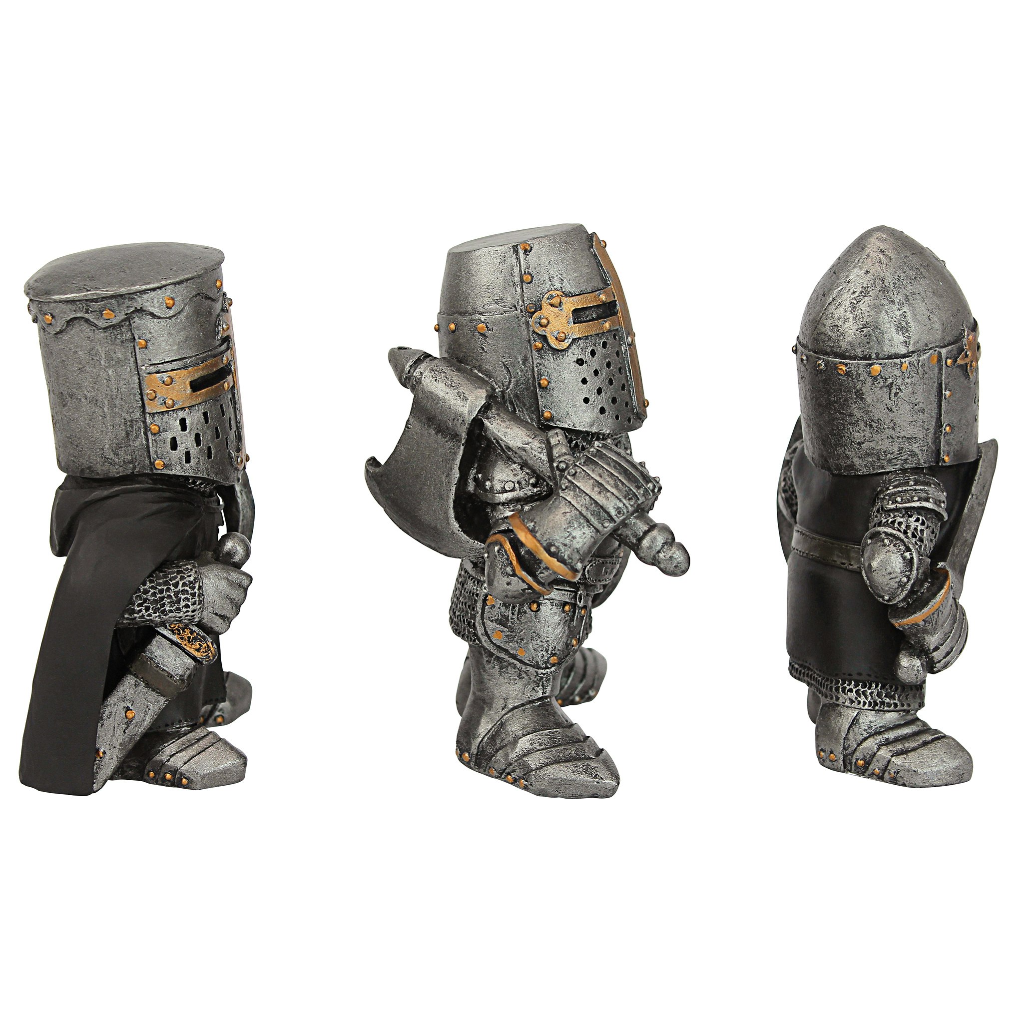Toscano - Set of 3 Wee Medieval Crusader Knights of the Gothic Realm Statues