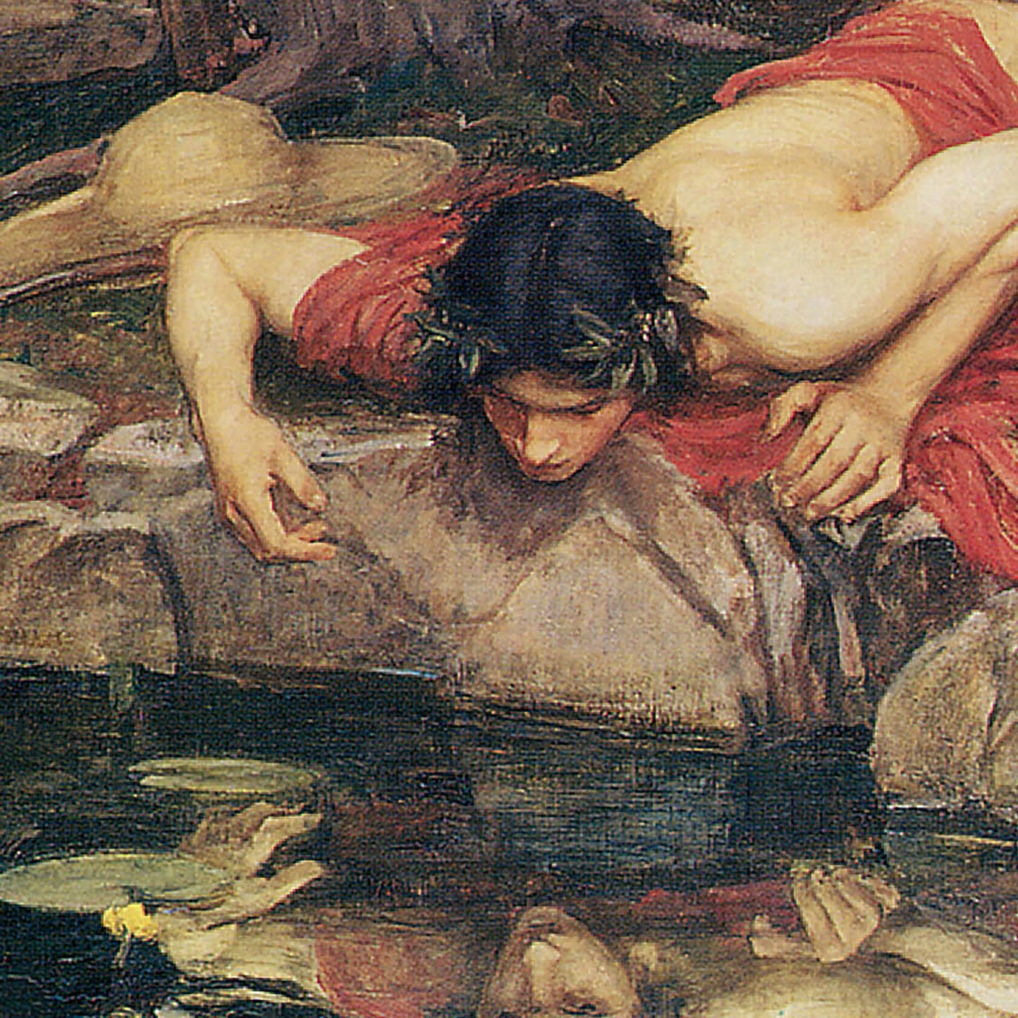 Toscano Echo and Narcissus Framed Canvas Replica Painting - Medium