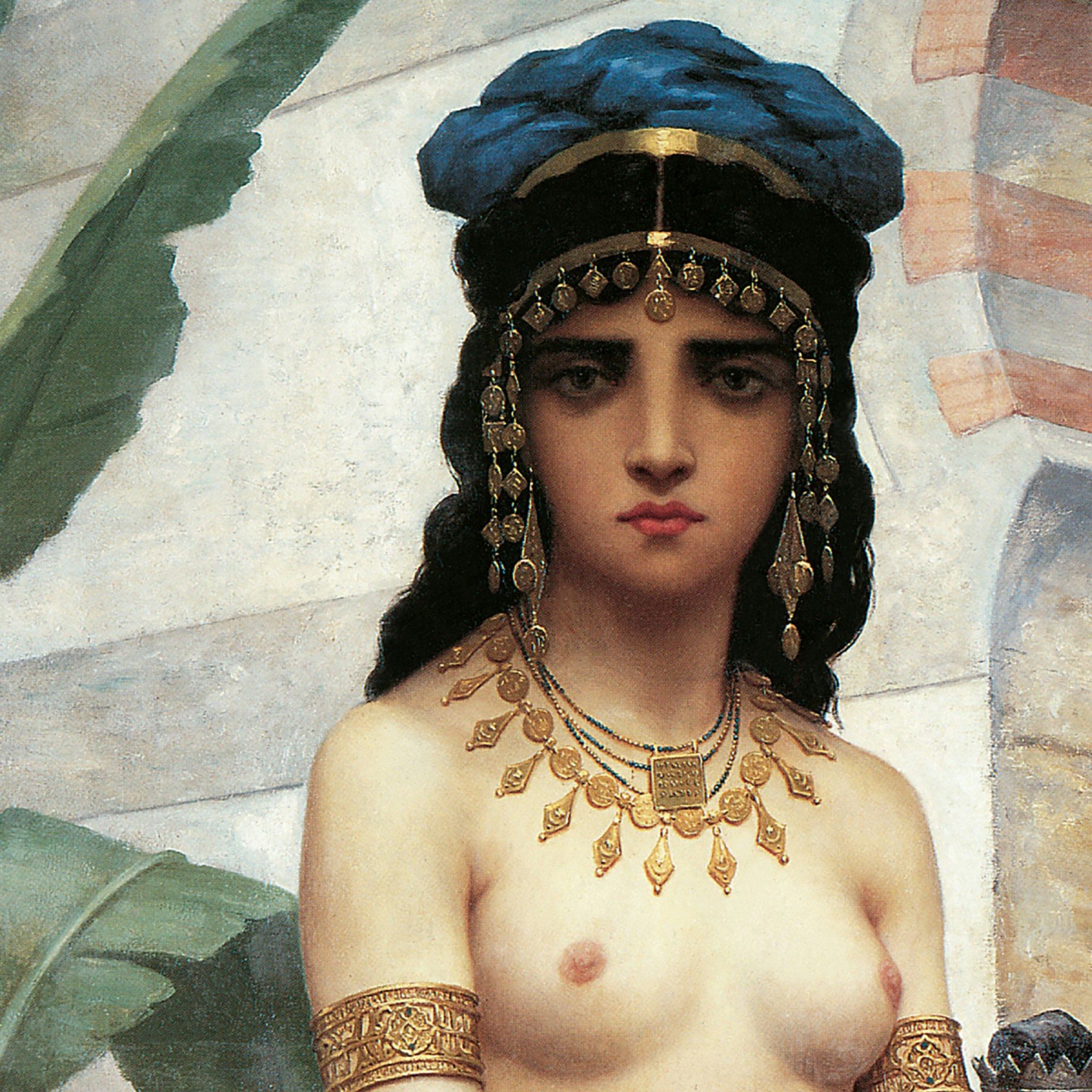 Toscano Harem Servant Girl Framed Canvas Replica Painting - Large