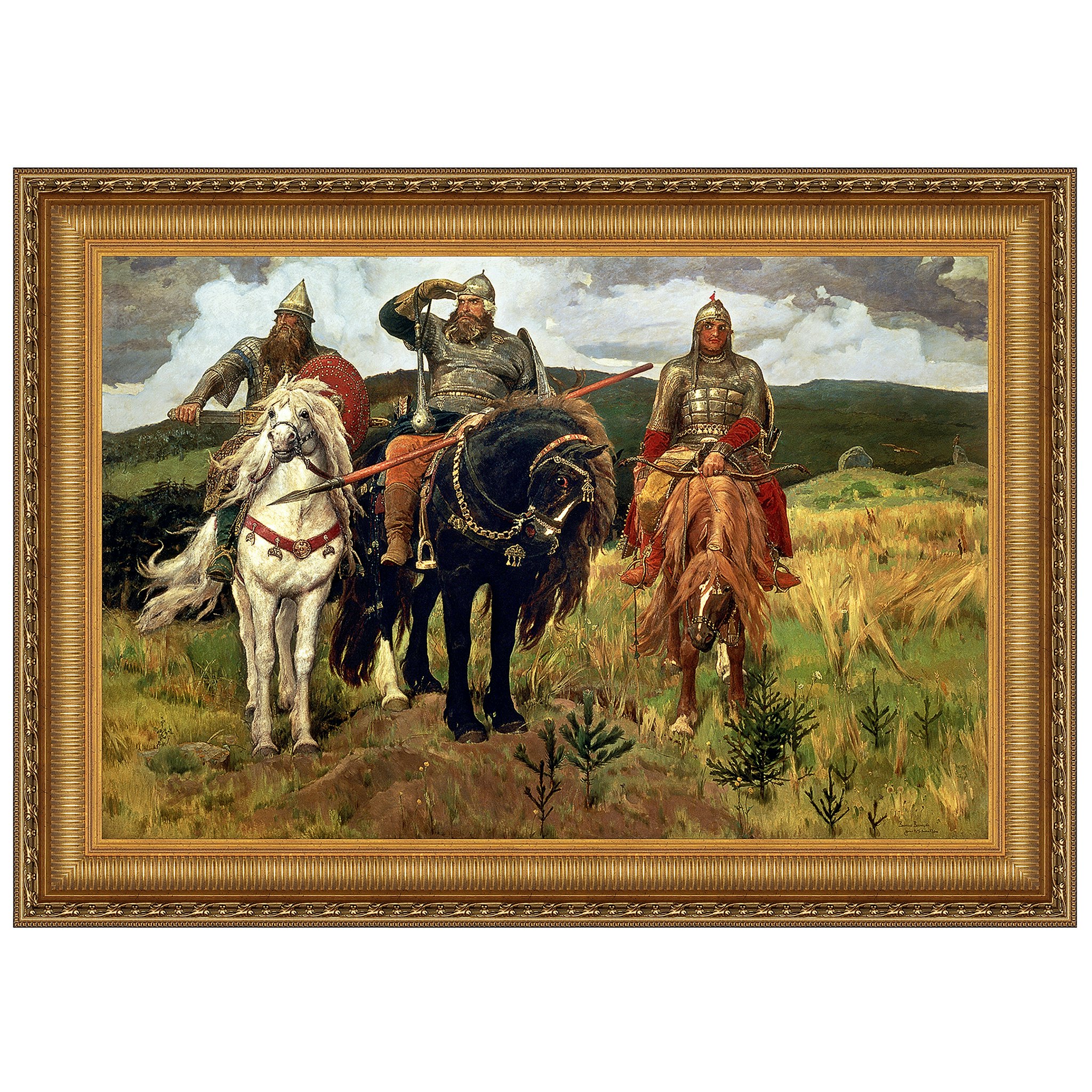 Toscano - Bogatyrs (Warrior Knights) Framed Canvas Replica Painting
