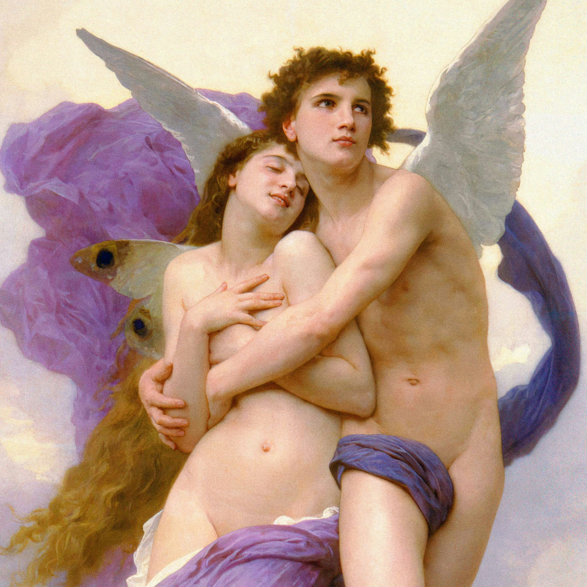 Toscano Le Ravissement d Psyche Framed Canvas Replica Painting - Medium
