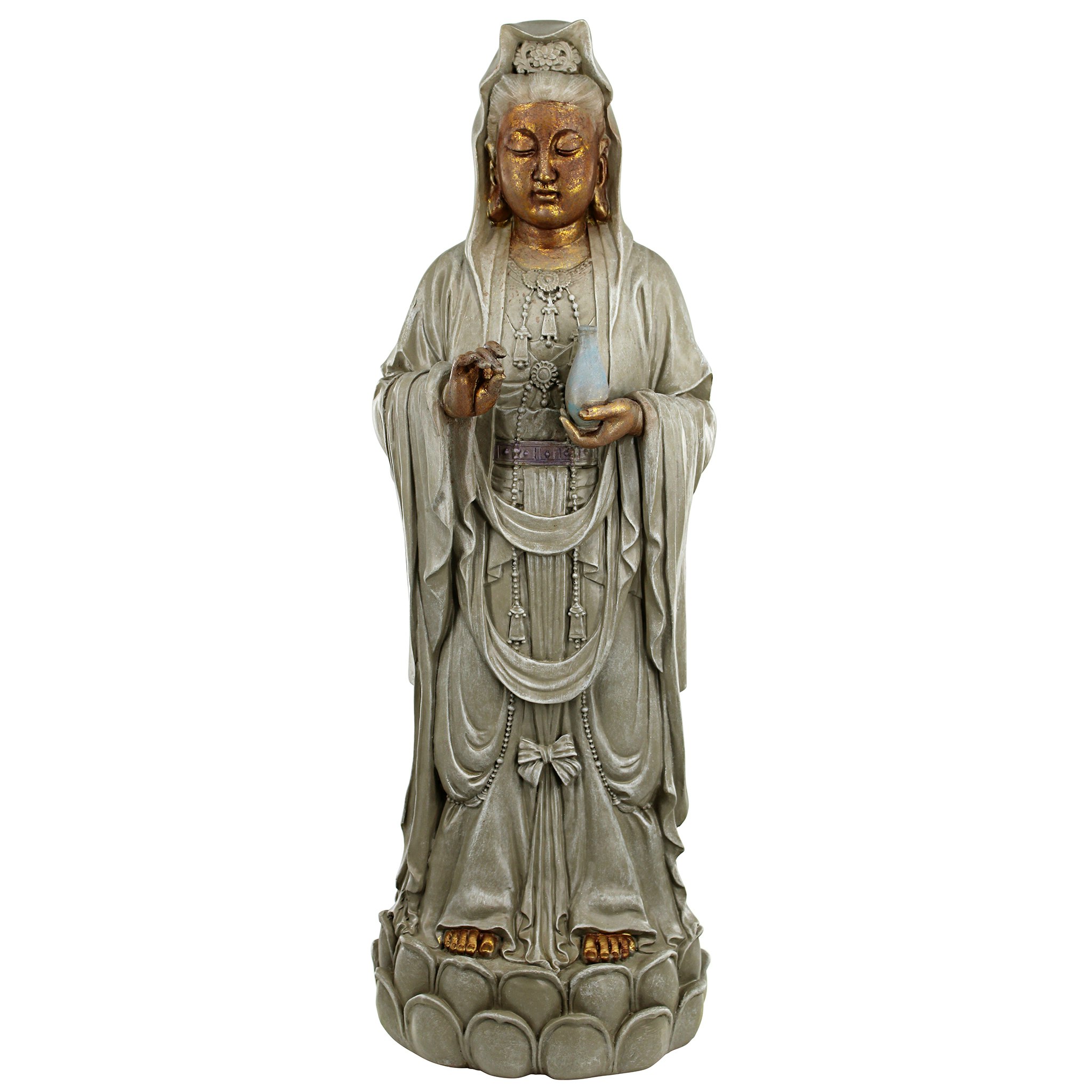 Toscano - Goddess Guan Yin Standing on a Lotus Statue