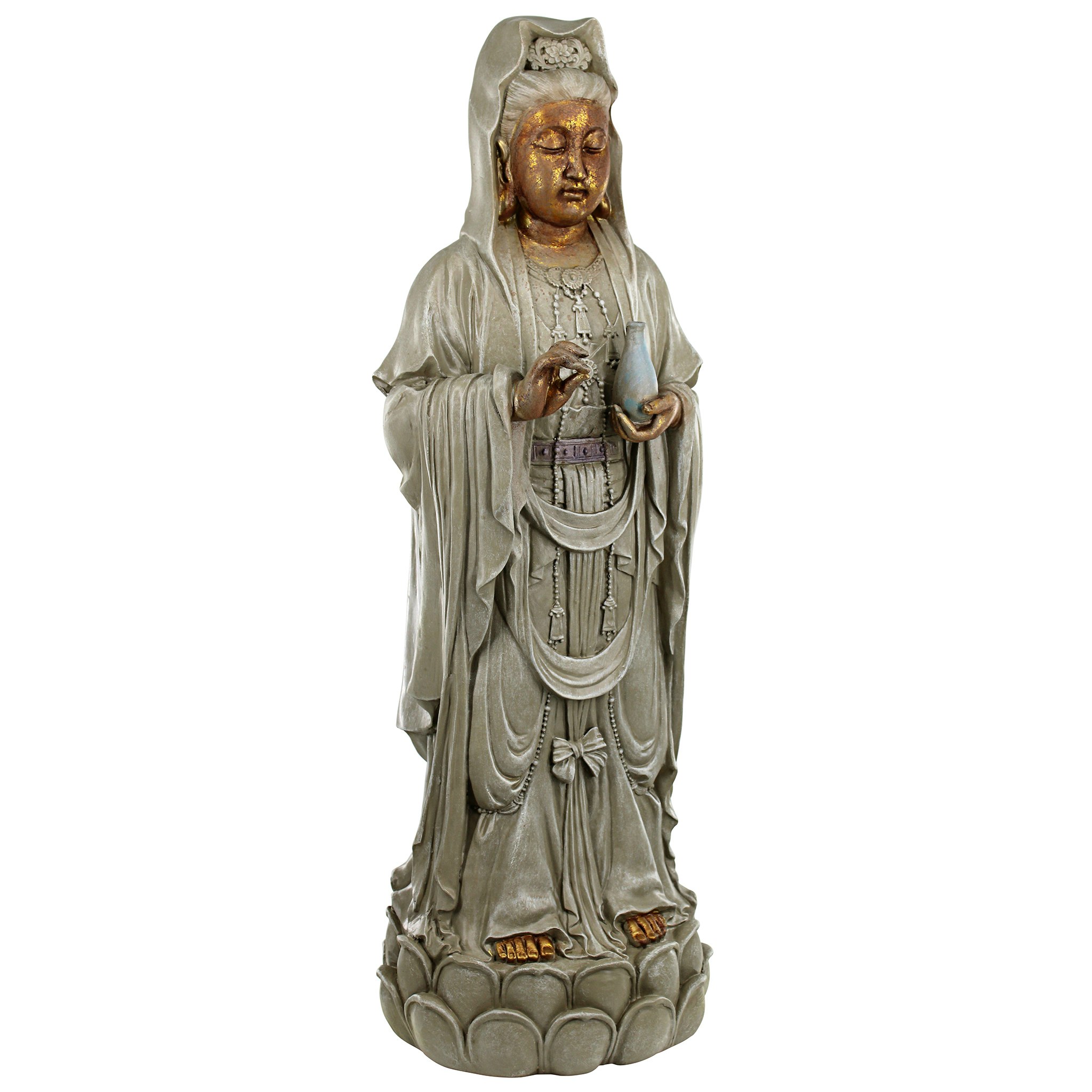 Toscano - Goddess Guan Yin Standing on a Lotus Statue