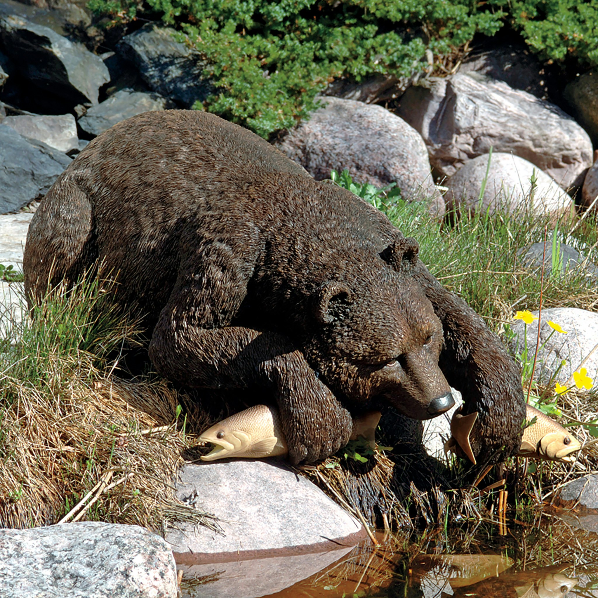 Toscano - Catch of the Day Grand Grizzly Brown Bear Sitter Statue
