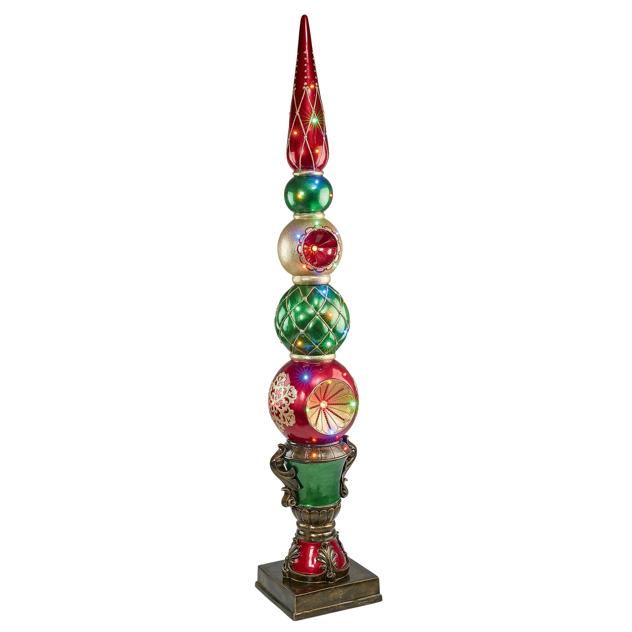 Toscano - Ornament Topiary Illuminated Holiday Statue