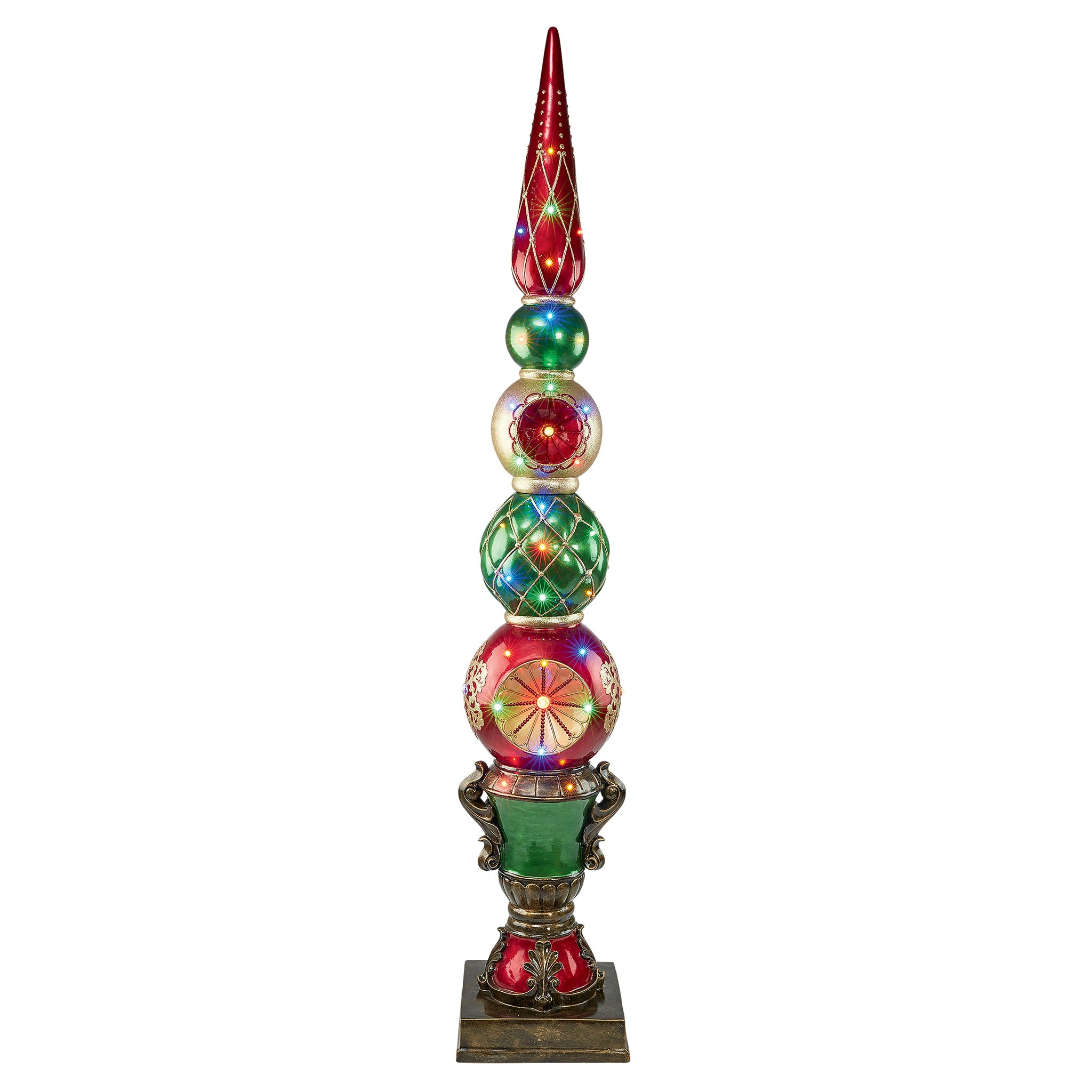 Toscano - Ornament Topiary Illuminated Holiday Statue