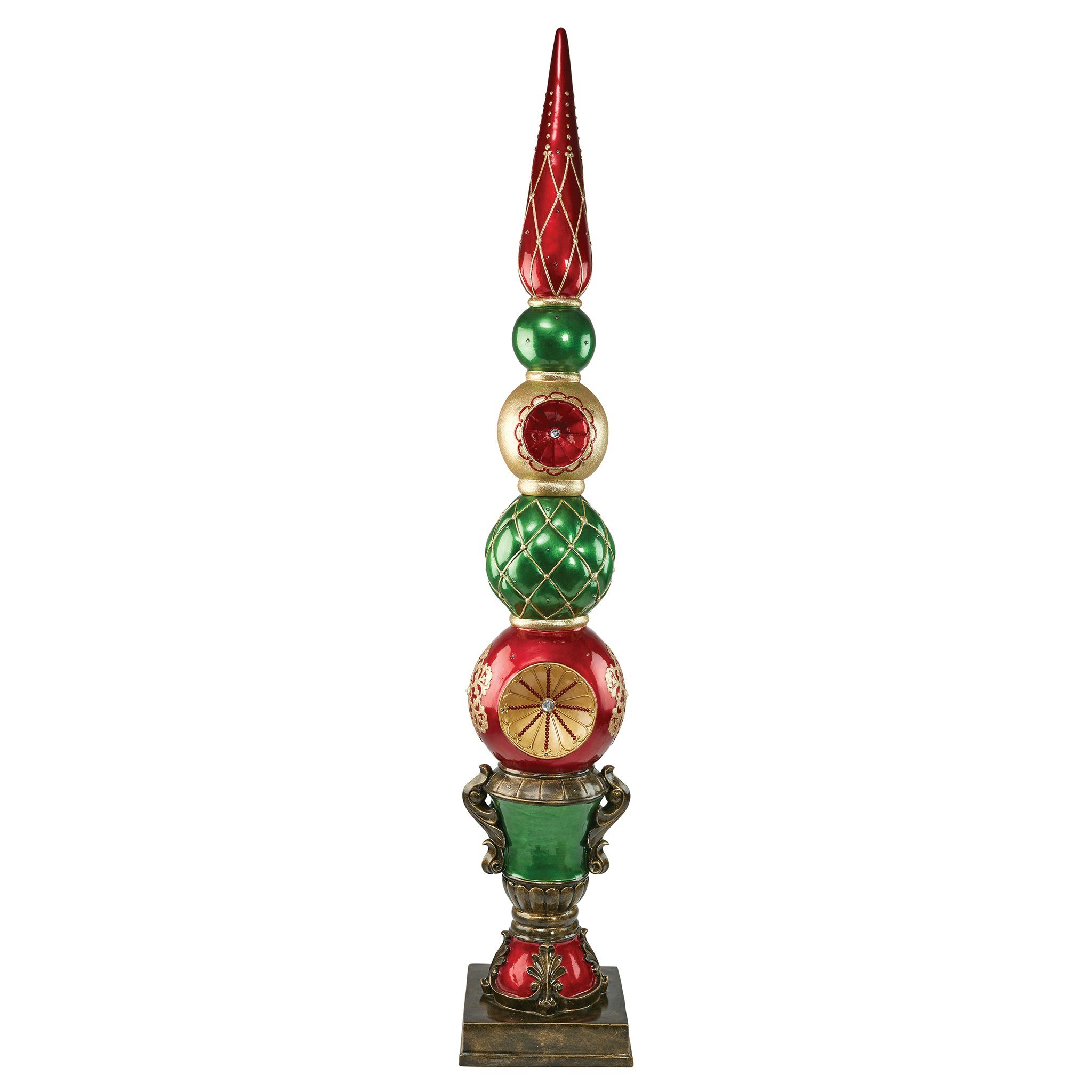 Toscano - Ornament Topiary Illuminated Holiday Statue