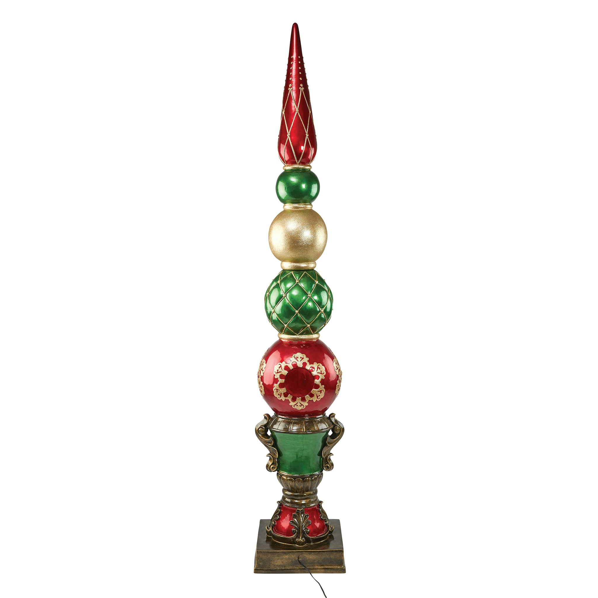 Toscano - Ornament Topiary Illuminated Holiday Statue