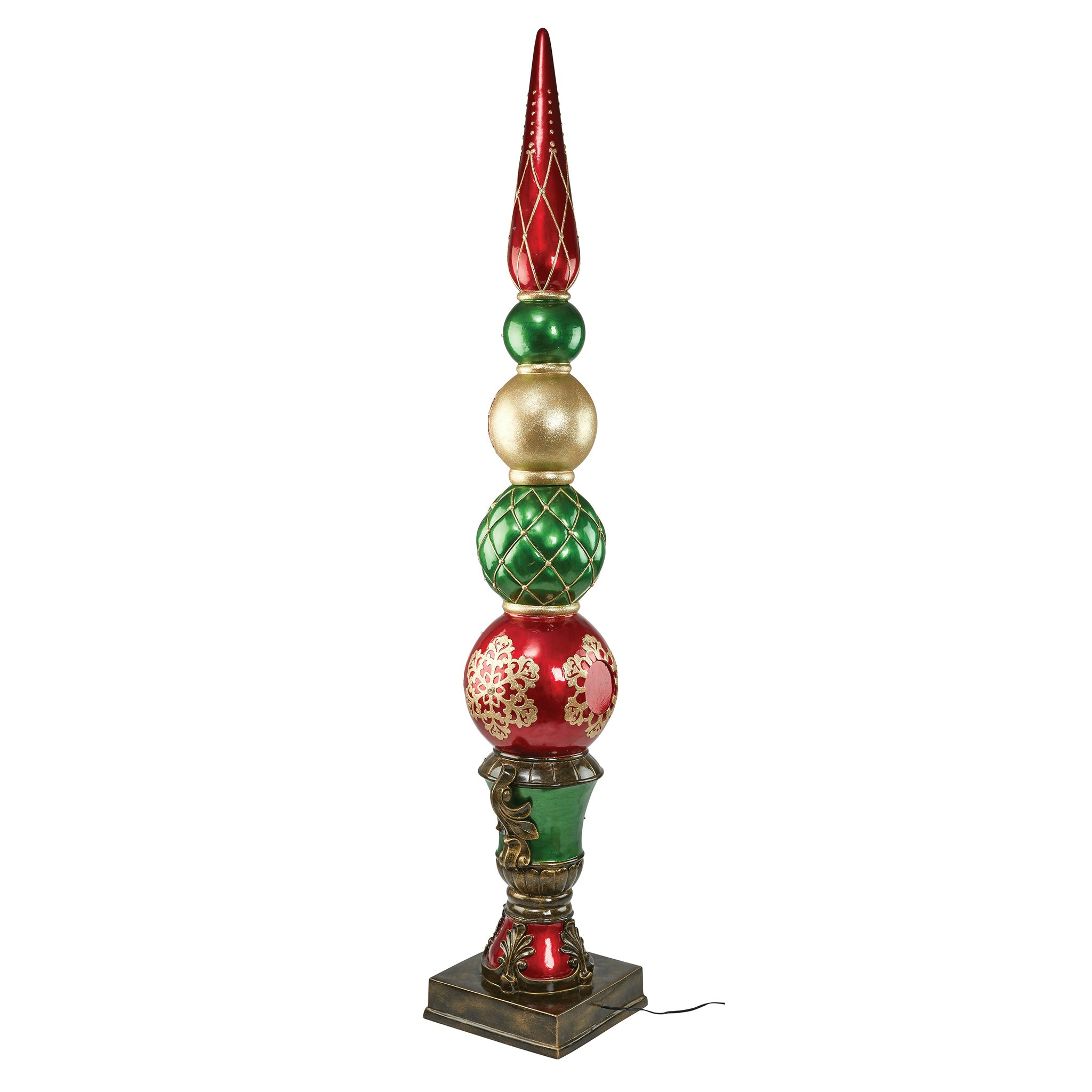 Toscano - Ornament Topiary Illuminated Holiday Statue