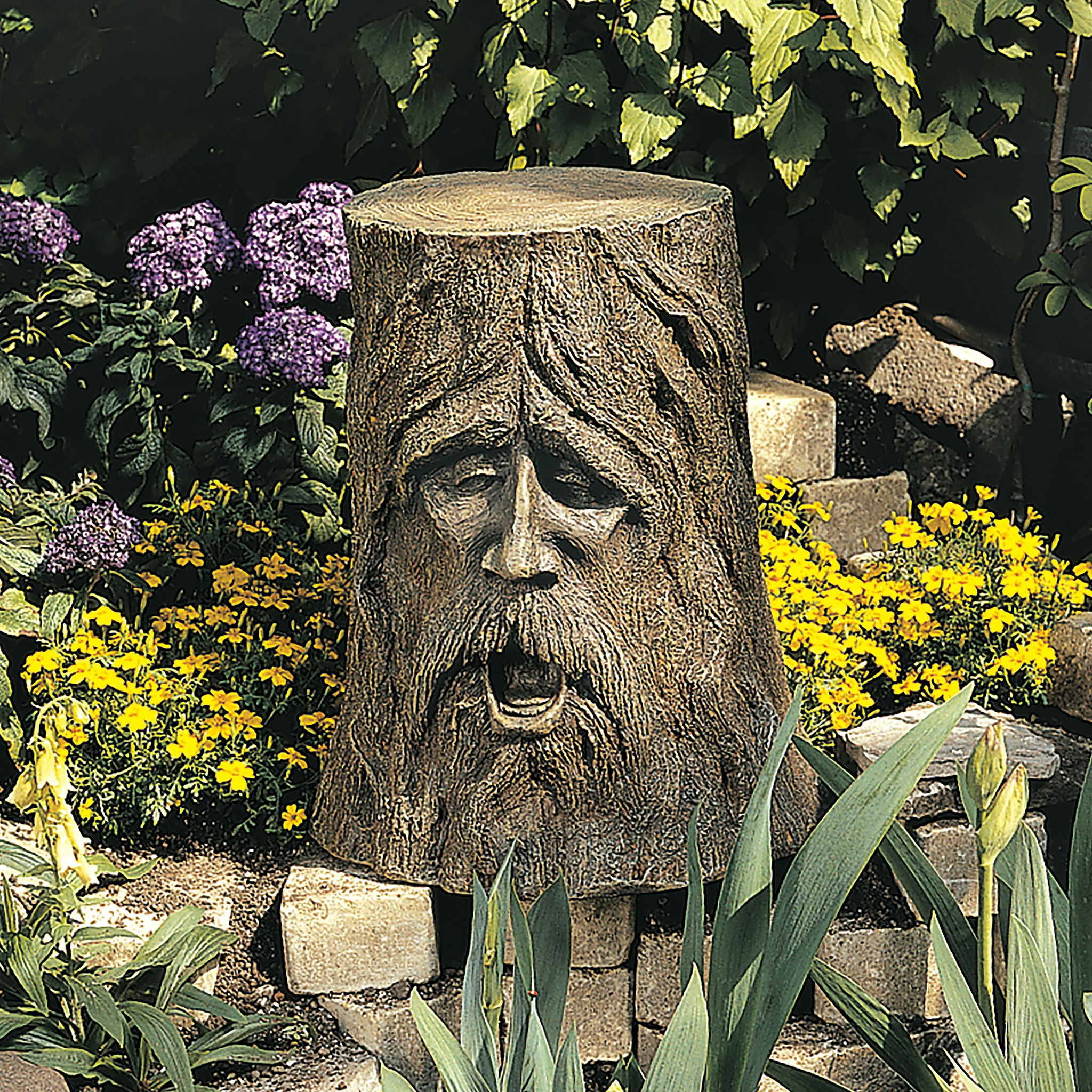 Toscano - The Odin Tree Stump Sculptural Table in Designer Resin
