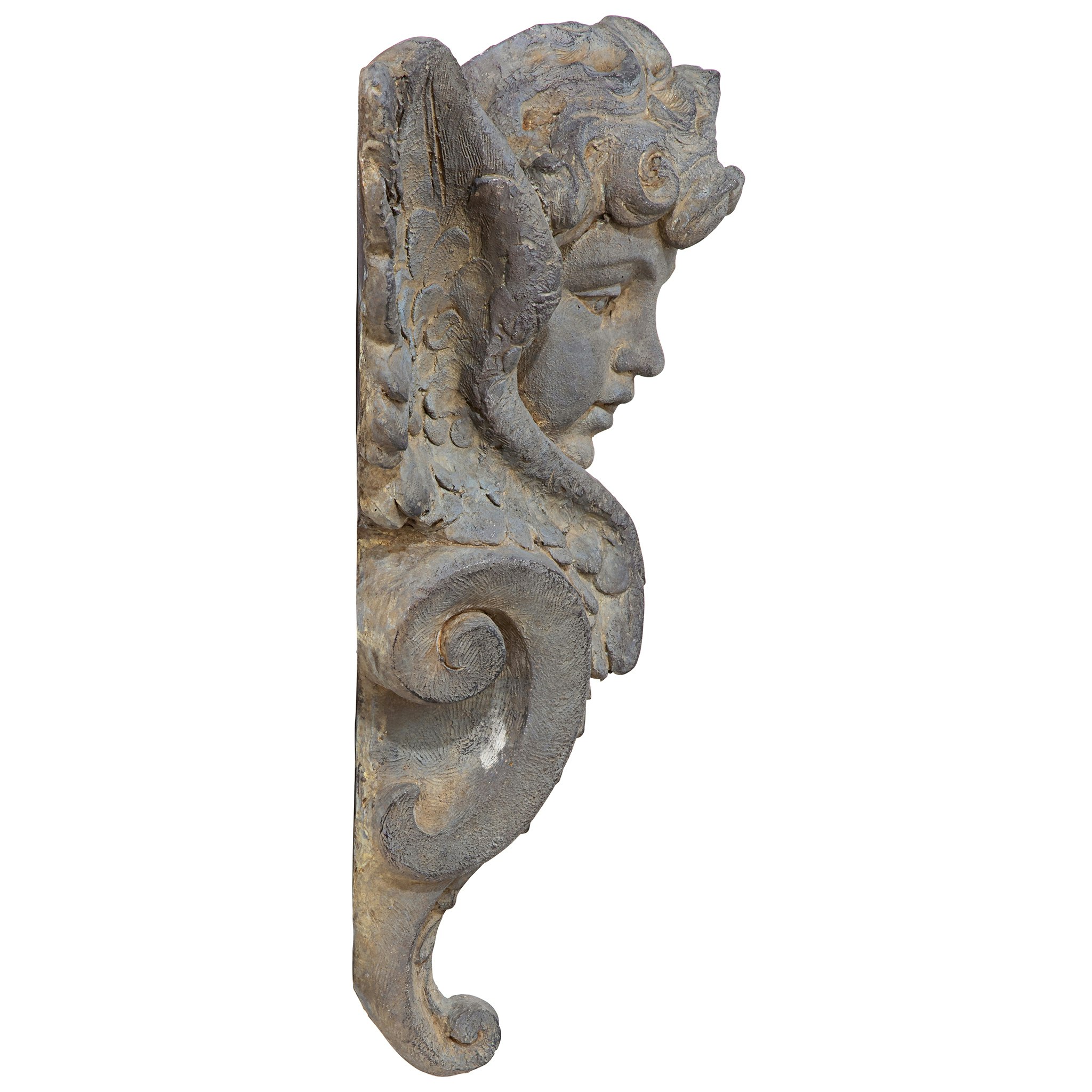 Toscano - Victorian Heraldic Double-Winged Cherub Wall Pocket Sculpture